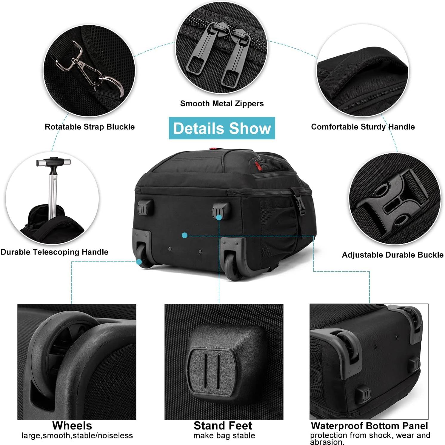 Mochila Rodante LIGSAN 45L para Laptop 43.94 cm Negra