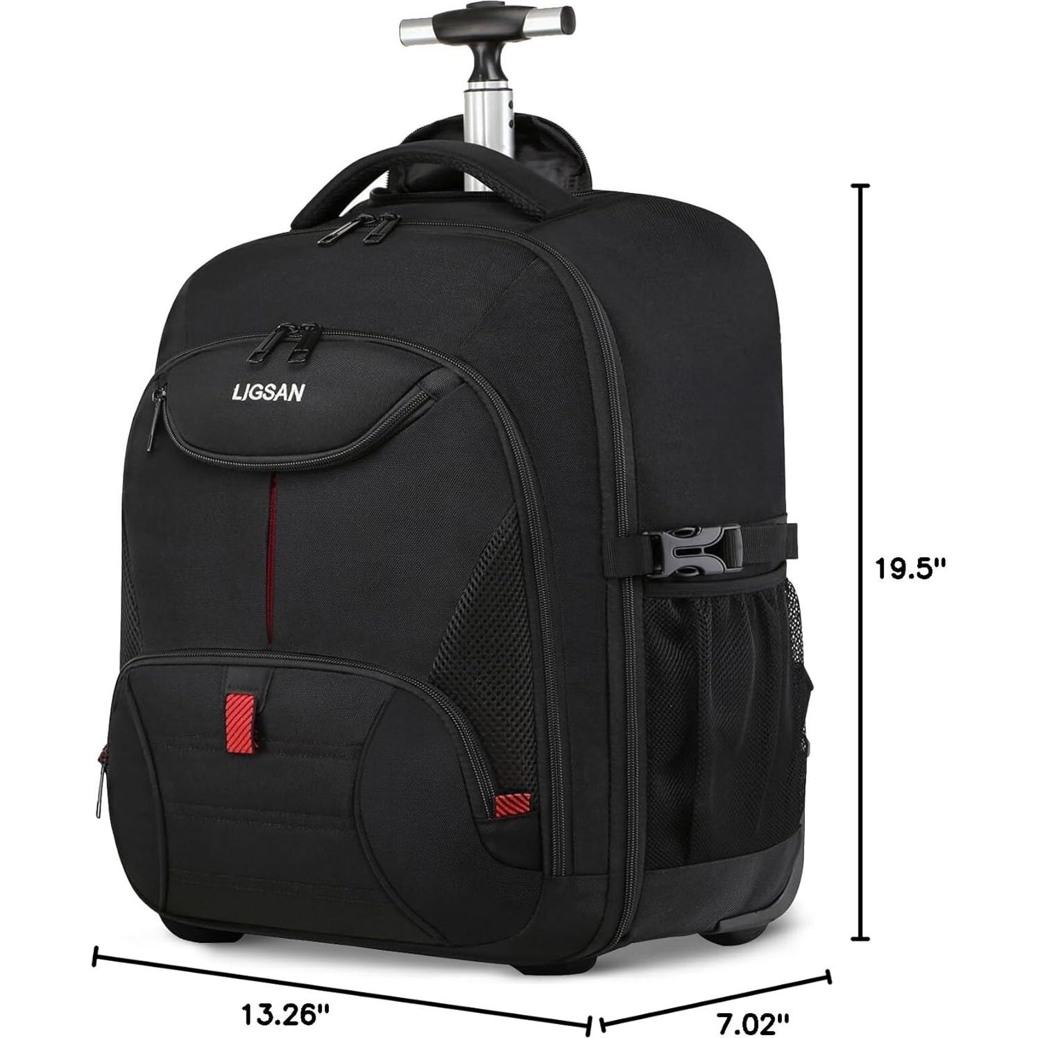 Mochila Rodante LIGSAN 45L para Laptop 43.94 cm Negra