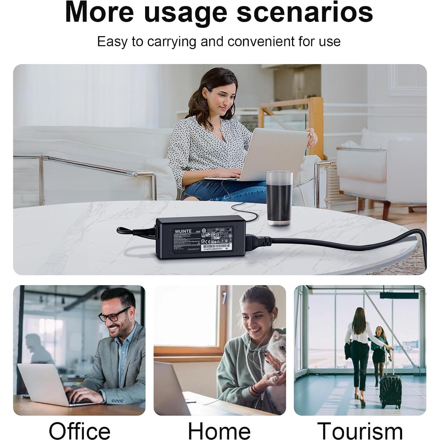 Cargador USB C 65W Lenovo Adaptador de Poder Rápido