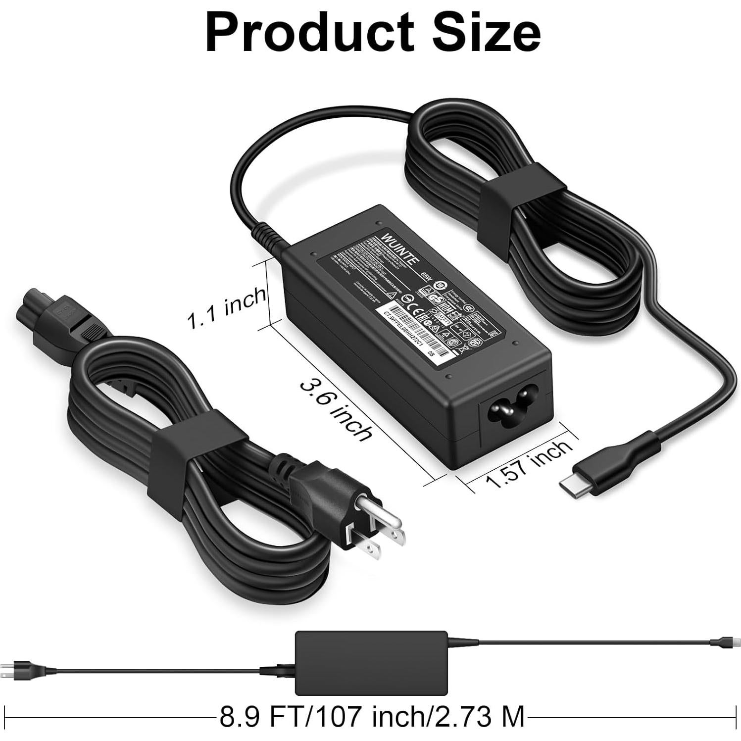 Cargador USB C 65W Lenovo Adaptador de Poder Rápido