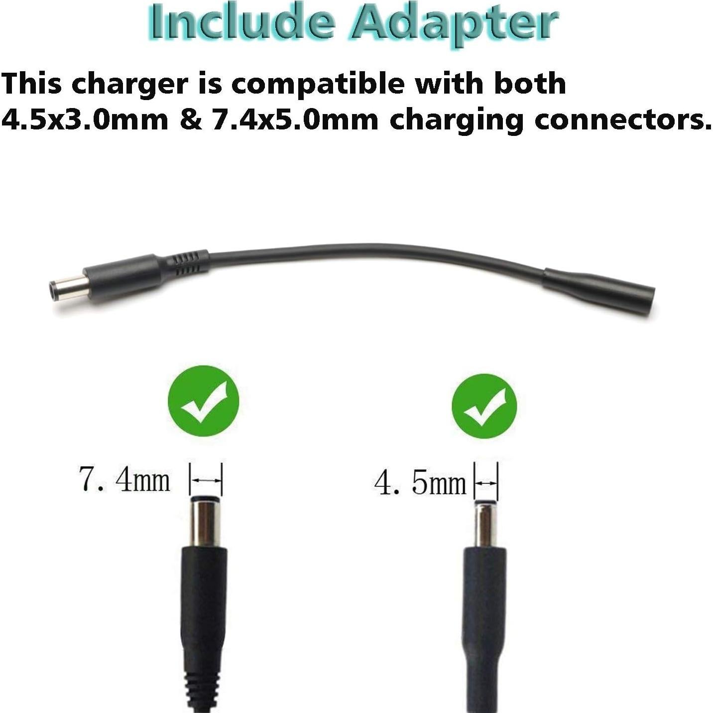 Cargador AC 65W E ERSY para Dell Inspiron 15/17/13/2 en 1