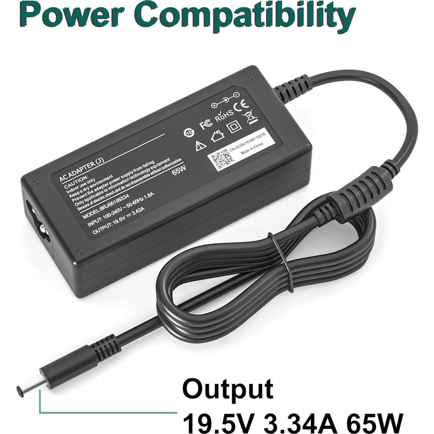 Cargador AC 65W E ERSY para Dell Inspiron 15/17/13/2 en 1