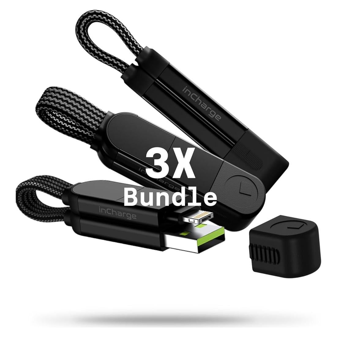 Cable de Carga Múltiple Rolling Square inCharge X - 100W, 3 Unidades