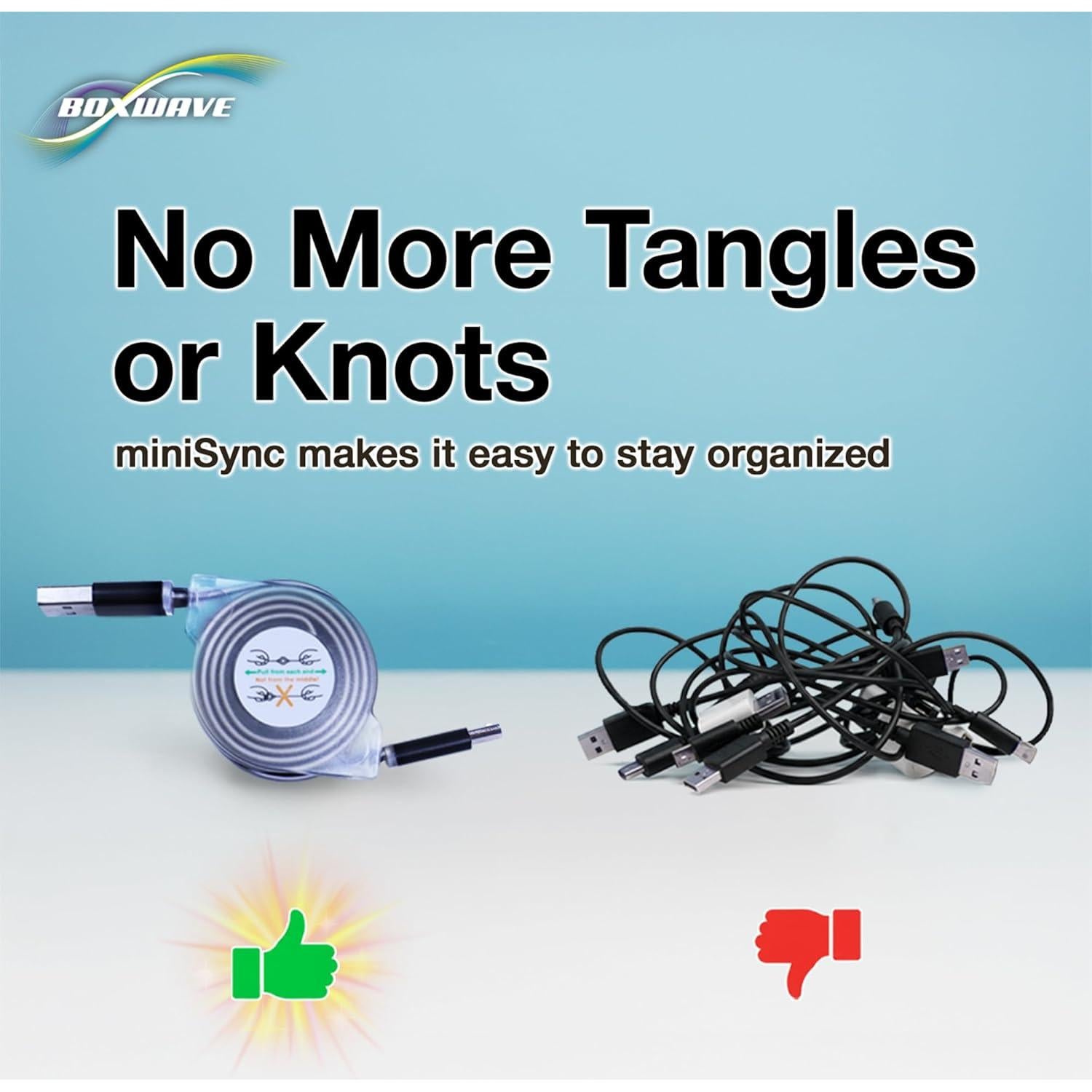 Cable Retráctil BoxWave miniSync para iBall Avid - 63.5 cm