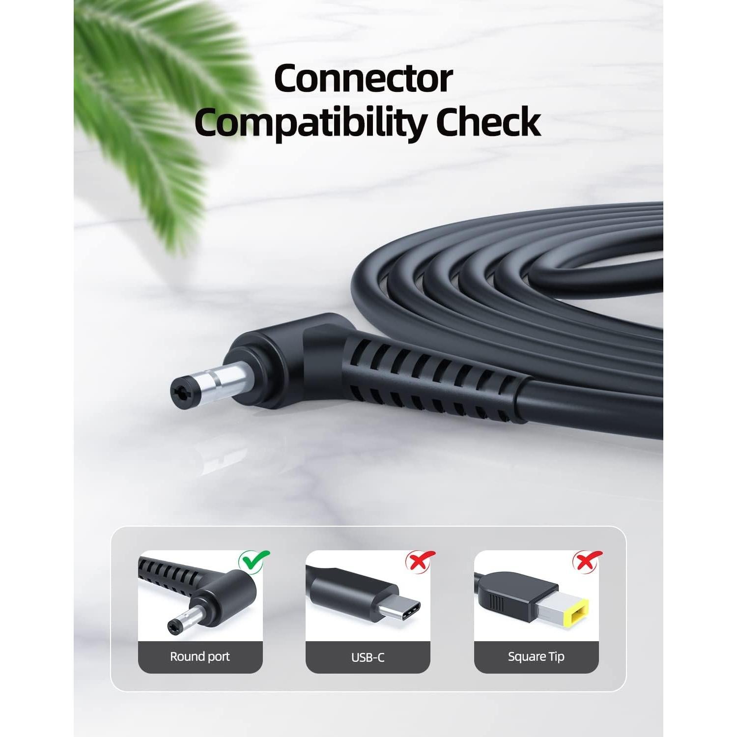 Cargador DEXPT 65W Compatible con Lenovo Ideapad 3 y Yoga