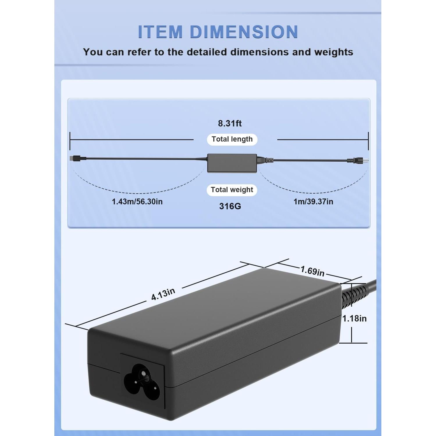 Cargador USB-C 65W SLRIOYS para Acer Swift y Chromebook