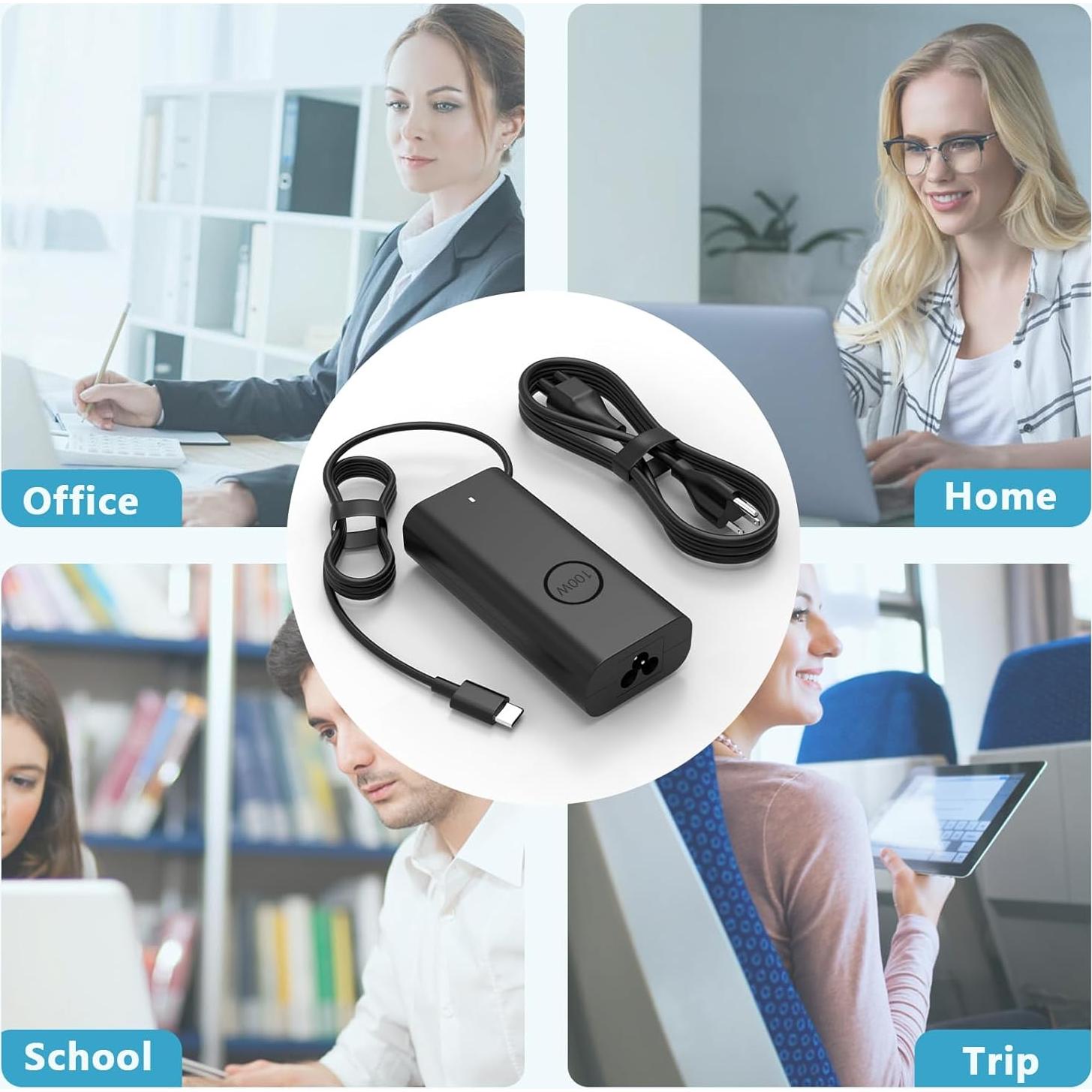 Cargador Rápido USB C 100W GVKRLXZ para Laptop Dell