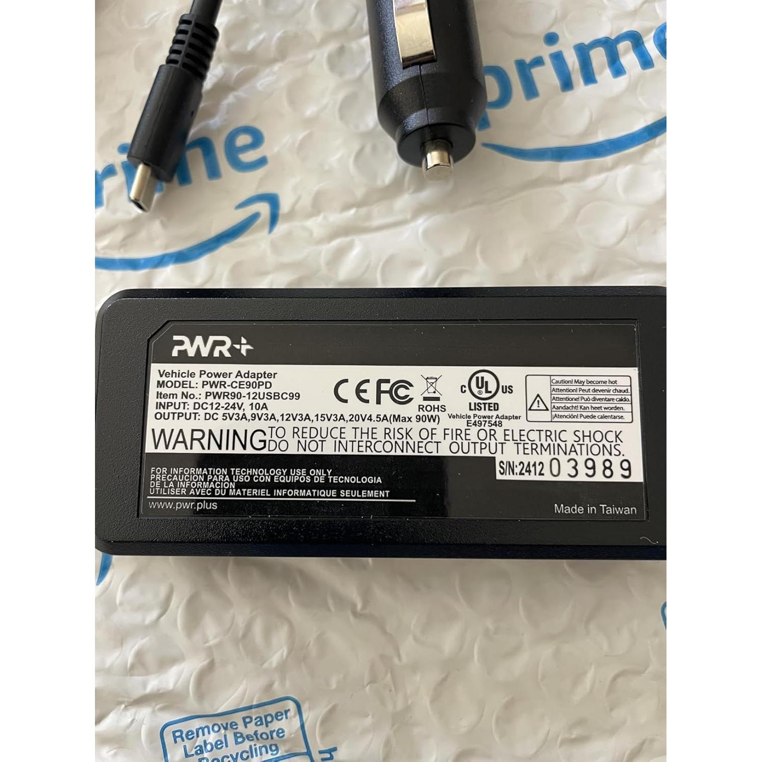 Cargador de coche USB-C PWR+ 90W para Dell Latitude XPS