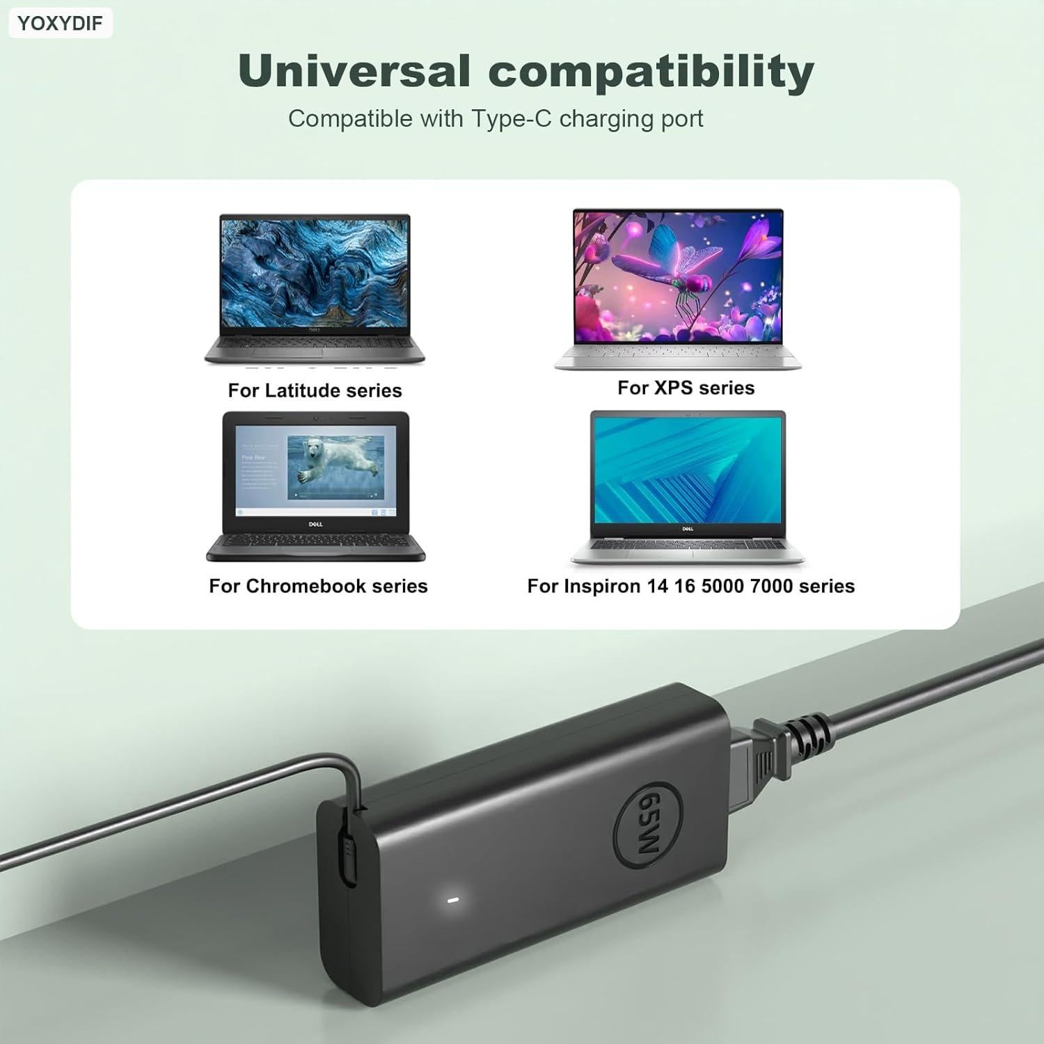Cargador USB C 65W DongGuan para Laptop Dell Latitude XPS