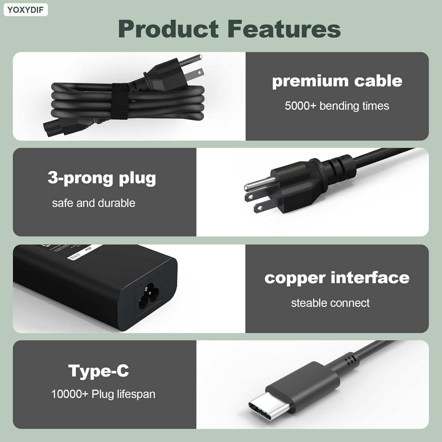 Cargador USB C 65W DongGuan para Laptop Dell Latitude XPS