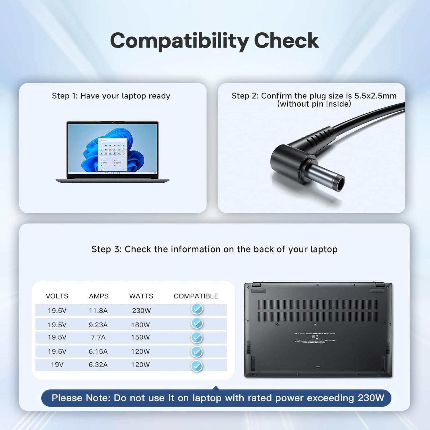 Adaptador de Corriente 230W DONGERDI para Laptops Eluktronics