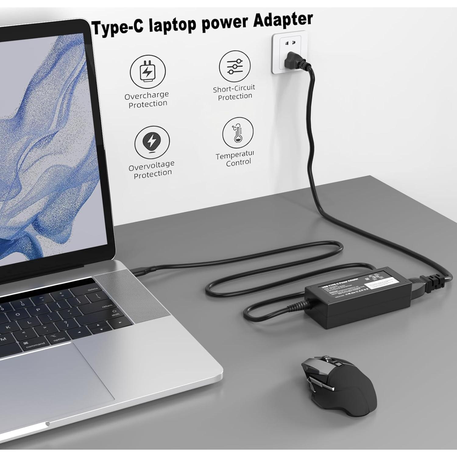 Cargador USB-C 45W GKLSPL para HP Chromebook - Carga Rápida
