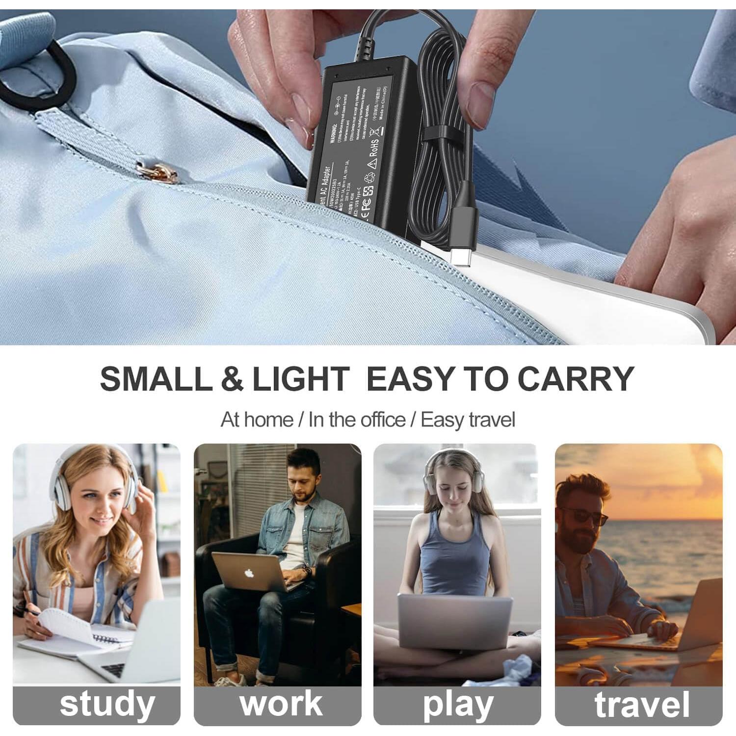 Cargador USB-C 45W DMKAOLLK para Acer Chromebook y más