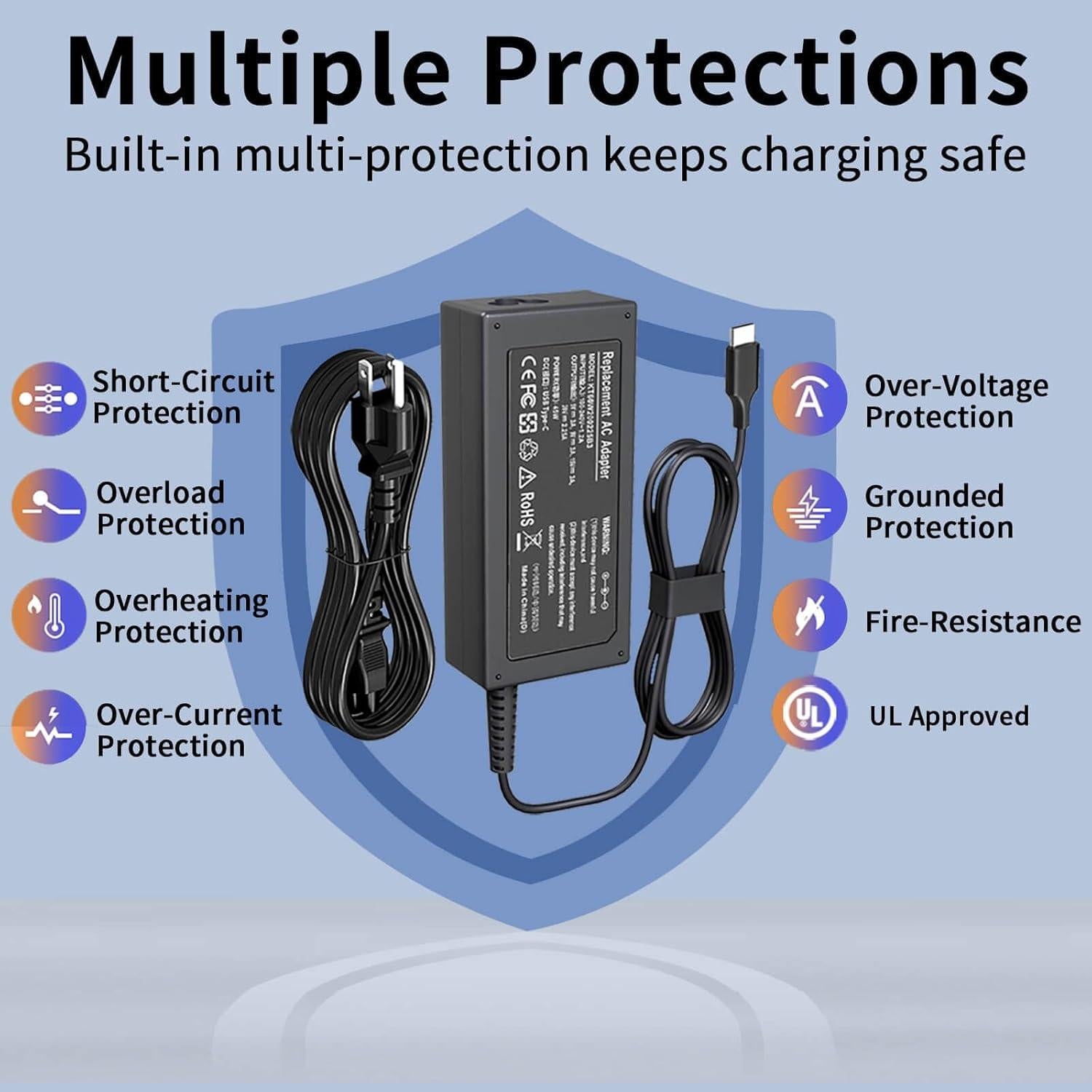 Cargador USB-C 45W DMKAOLLK para Acer Chromebook y más