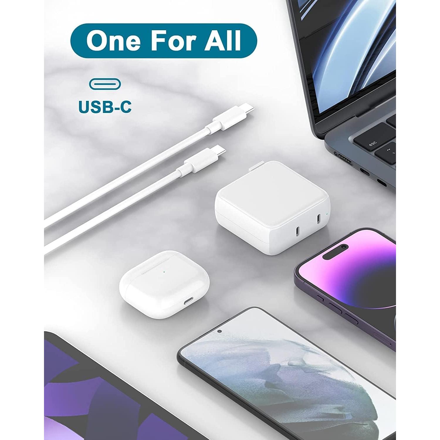 Cargador USB-C 67W Doble Puerto para MacBook y iPhone