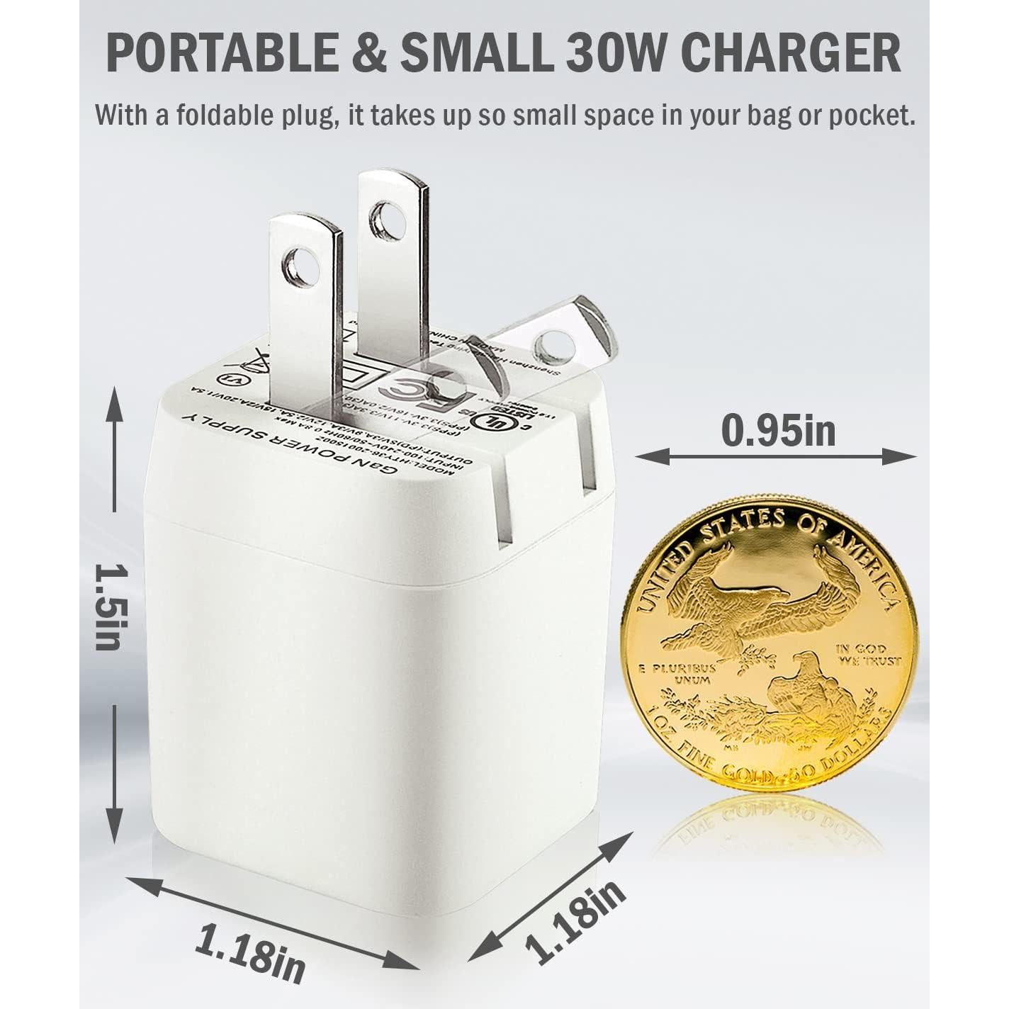 Cargador USB-C 30W GaN para MacBook Air Retina 13" y 12"