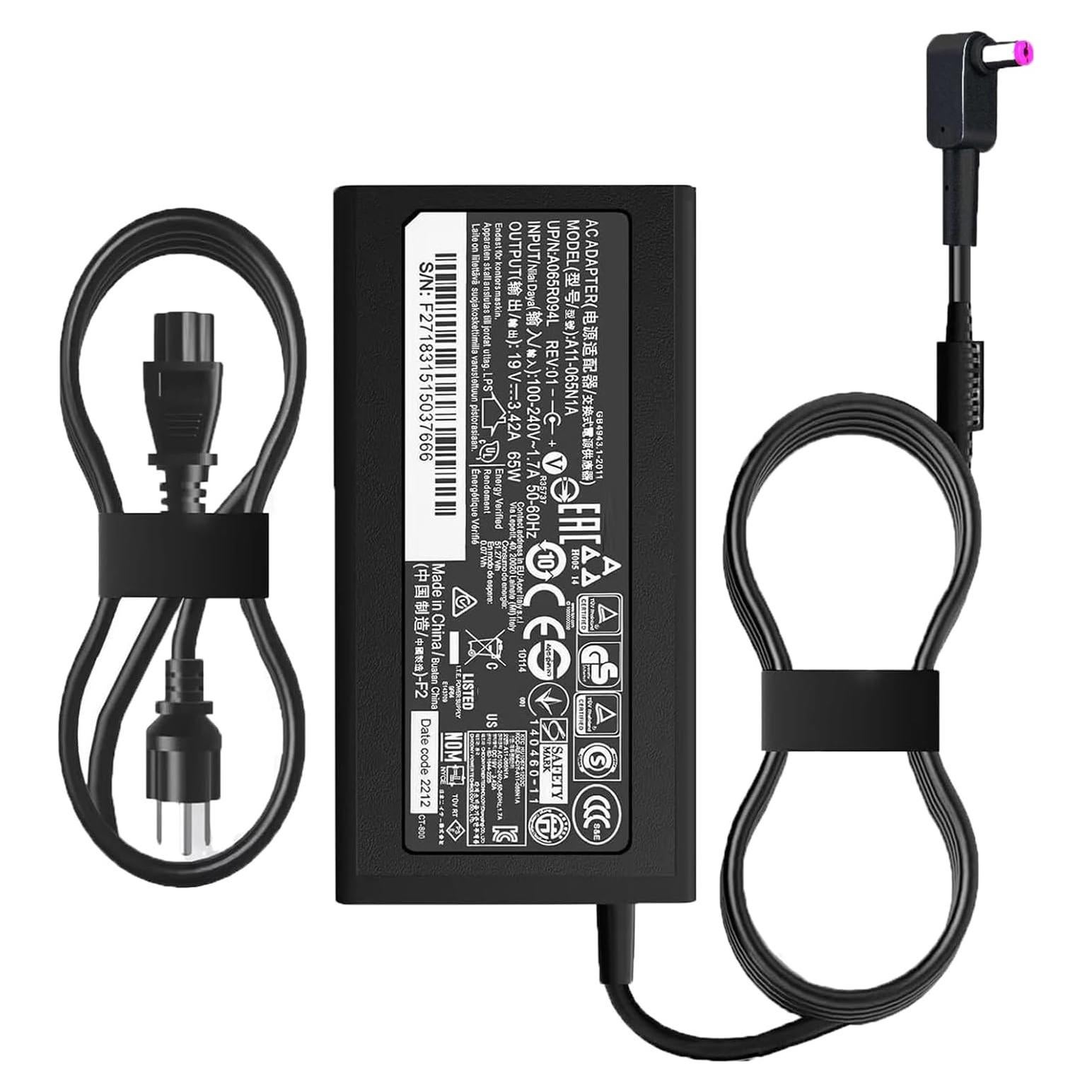 Cargador AC 65W DTDR para Acer Aspire E1 E3 E5 19V 3.42A