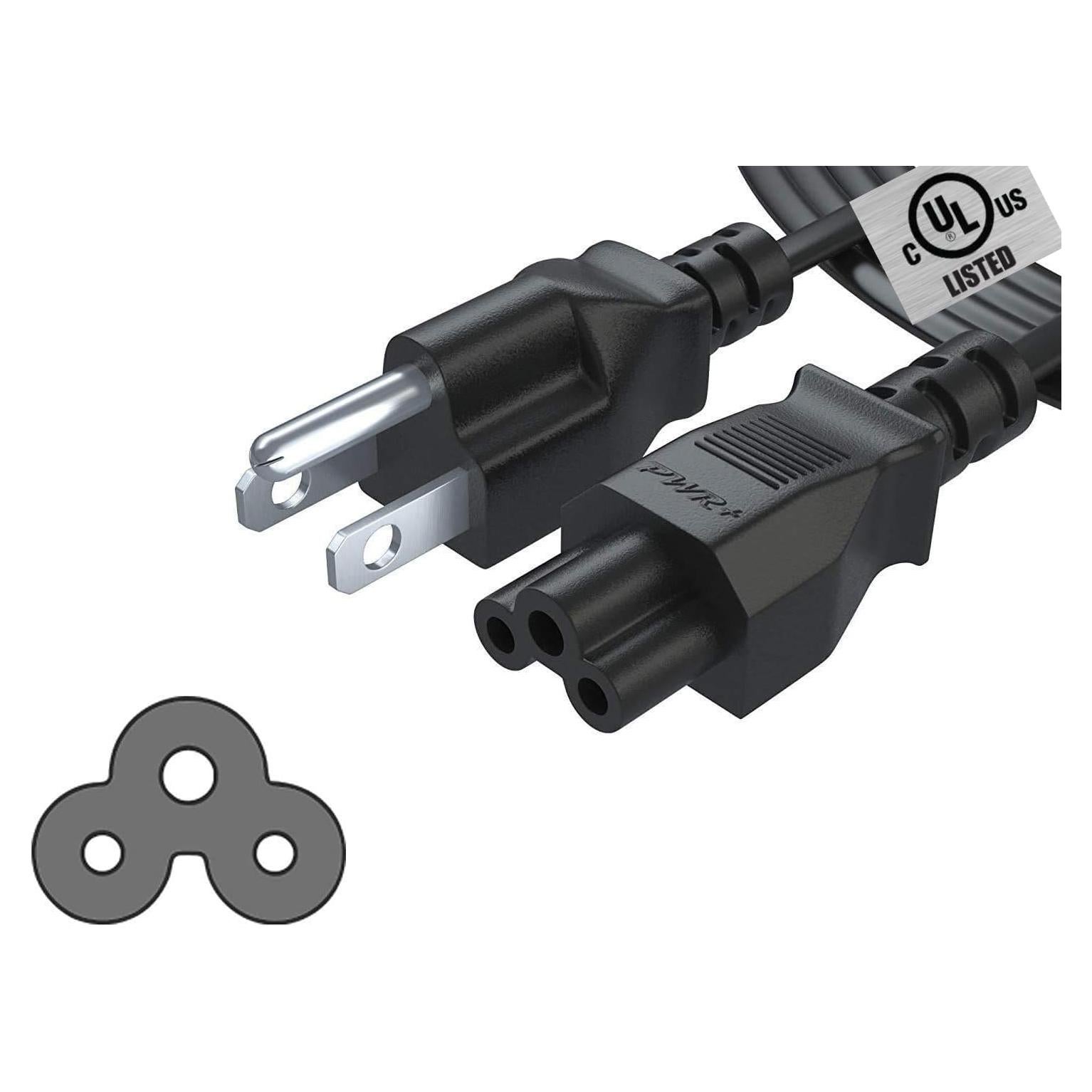 Cable de Alimentación AC 3 Clavijas PWR+ 1.83m para Laptops