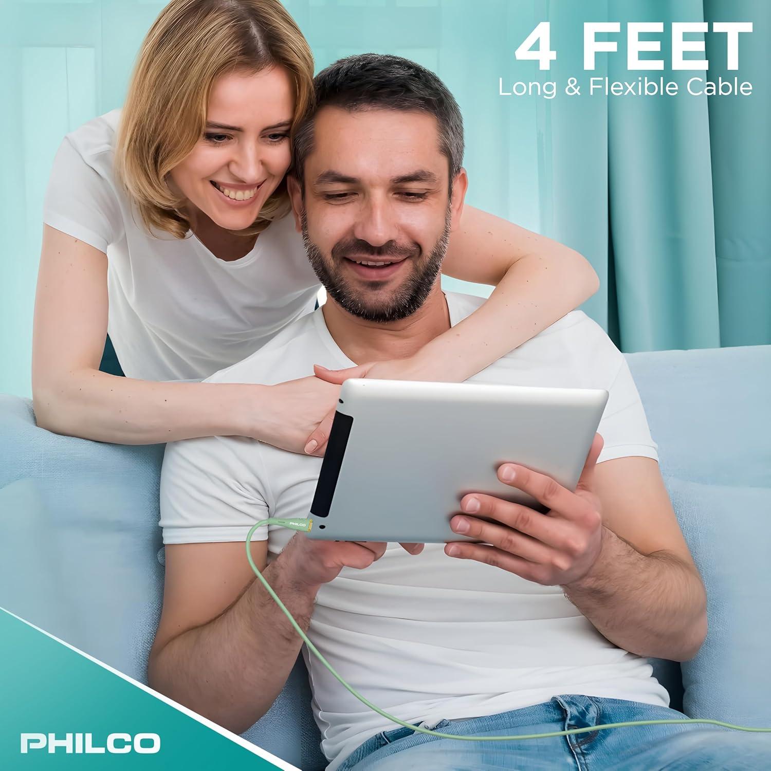 Cable USB a USB C Philco 20W 1.22M Verde 2PK Carga Rápida