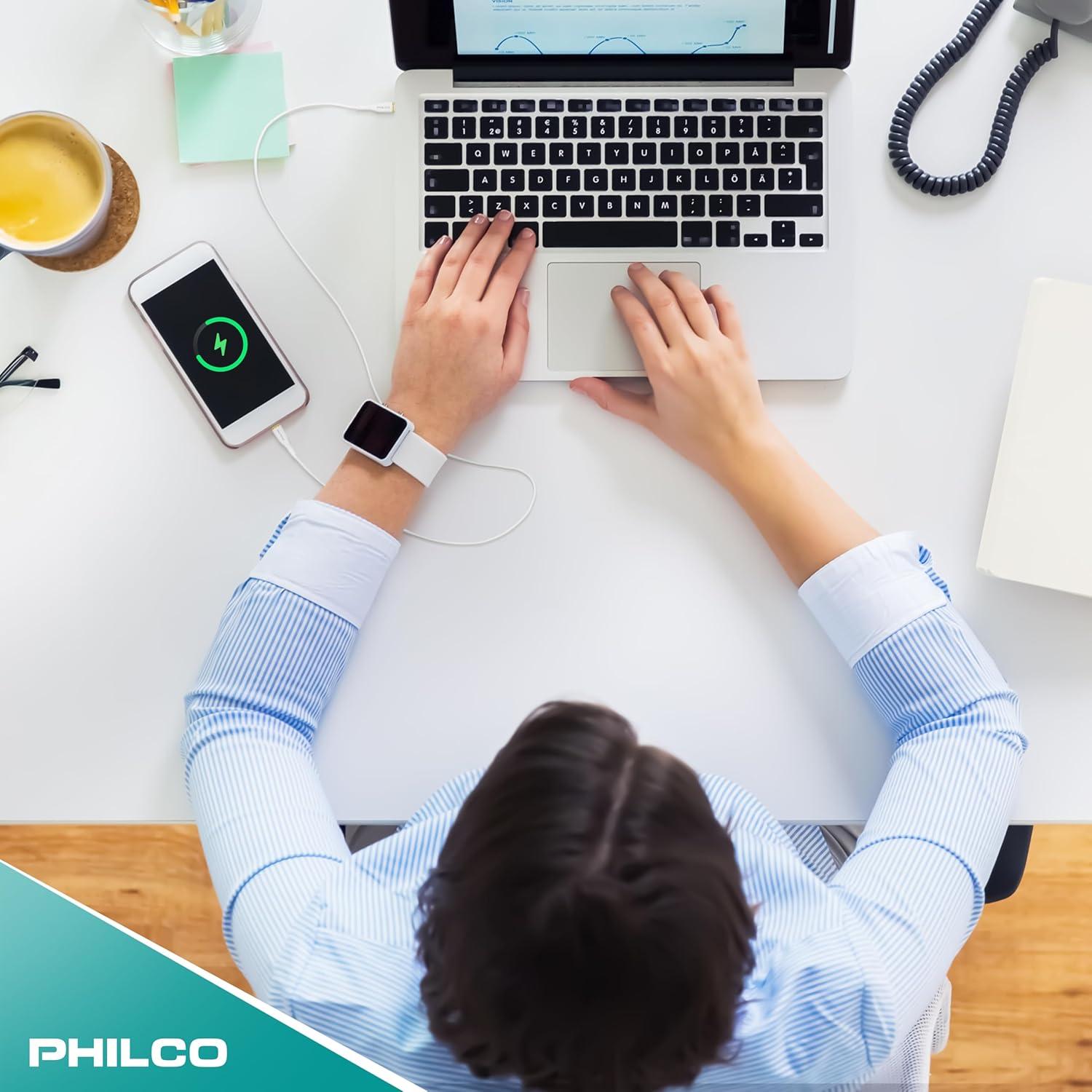 Cable USB C a USB C Philco 20W 1.22M Silicona Duradero