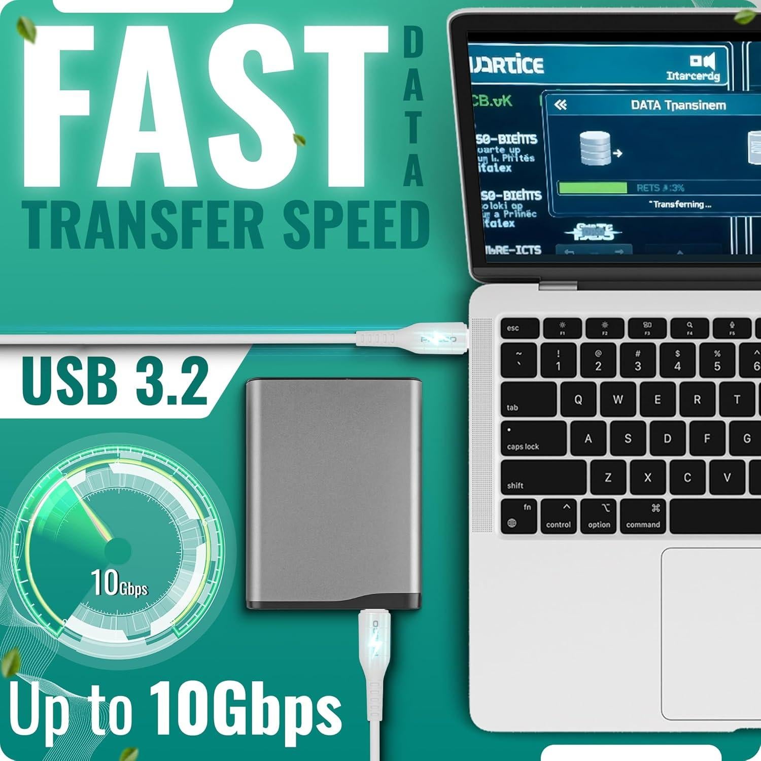 Cable USB C a USB C Philco 1.22m 100W Carga Rápida Silicona