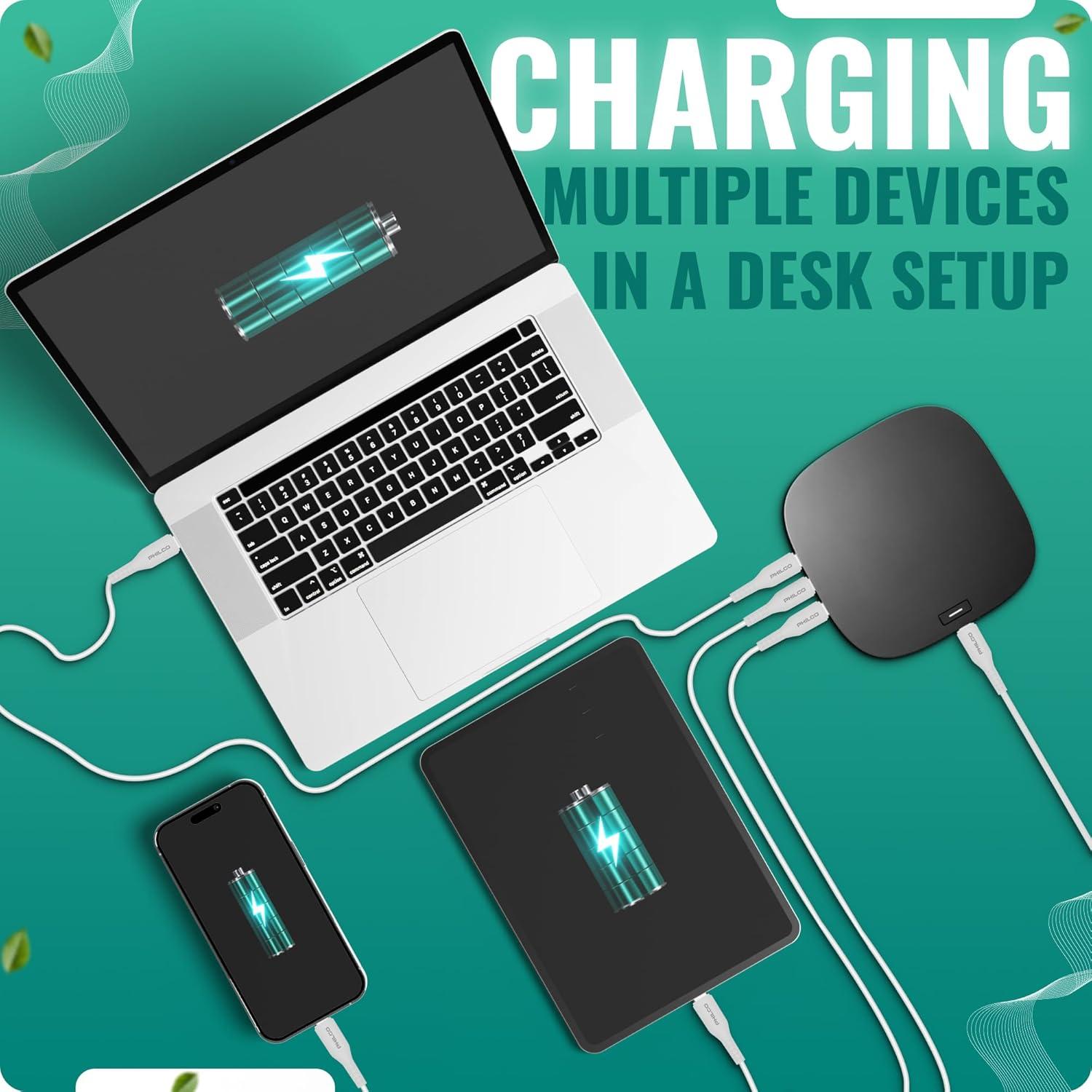 Cable USB C a USB C Philco 1.22m 100W Carga Rápida Silicona