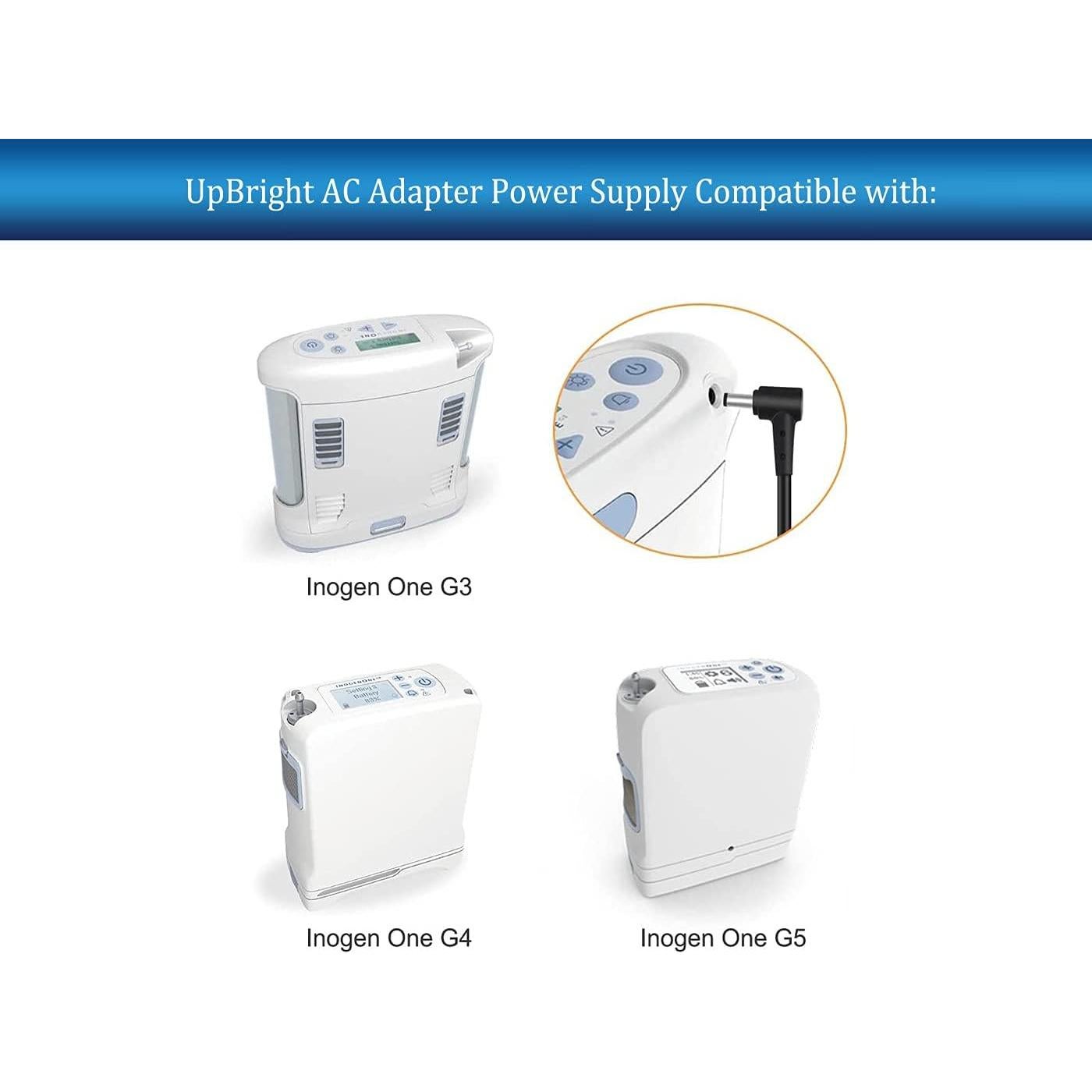 Adaptador de Coche 12V UpBright para Inogen One G3 G4 G5