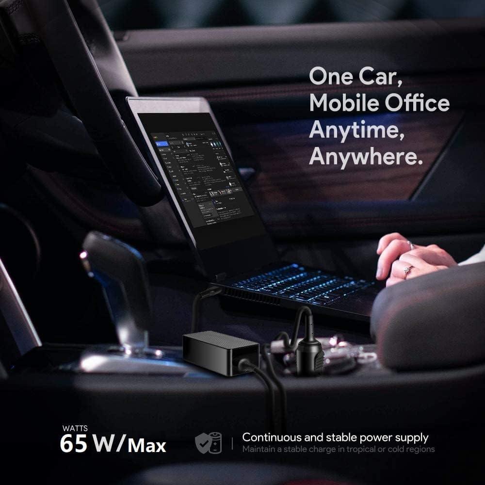 Cargador de Auto USB-C HKY 65W para Laptops Dell y Acer