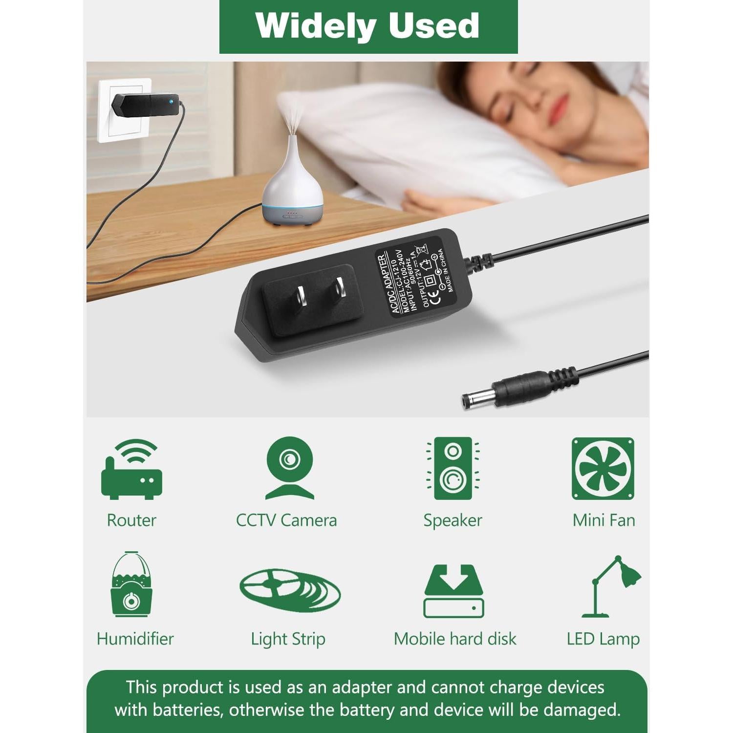 Adaptador de Corriente 12V 1A JOVNO con Conector DC 5.5x2.5mm