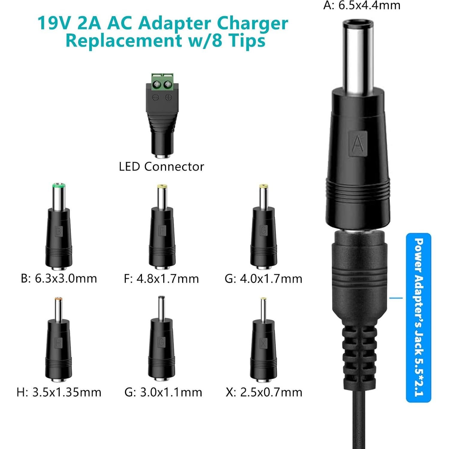 Adaptador de Corriente 19V 2A Universal Dibuja un Dragón