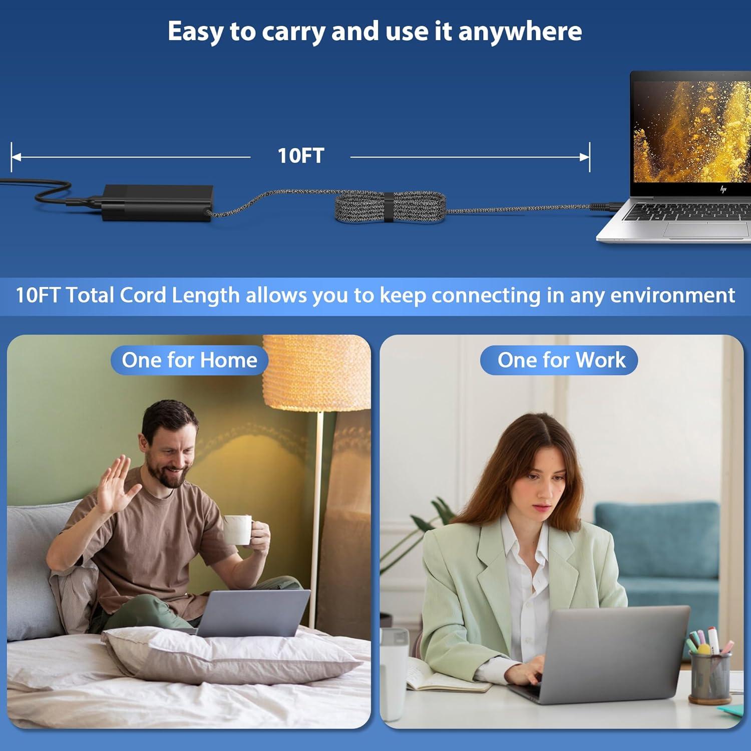 Cargador portátil USB C 65W QIOUZW para HP Spectre y Elite