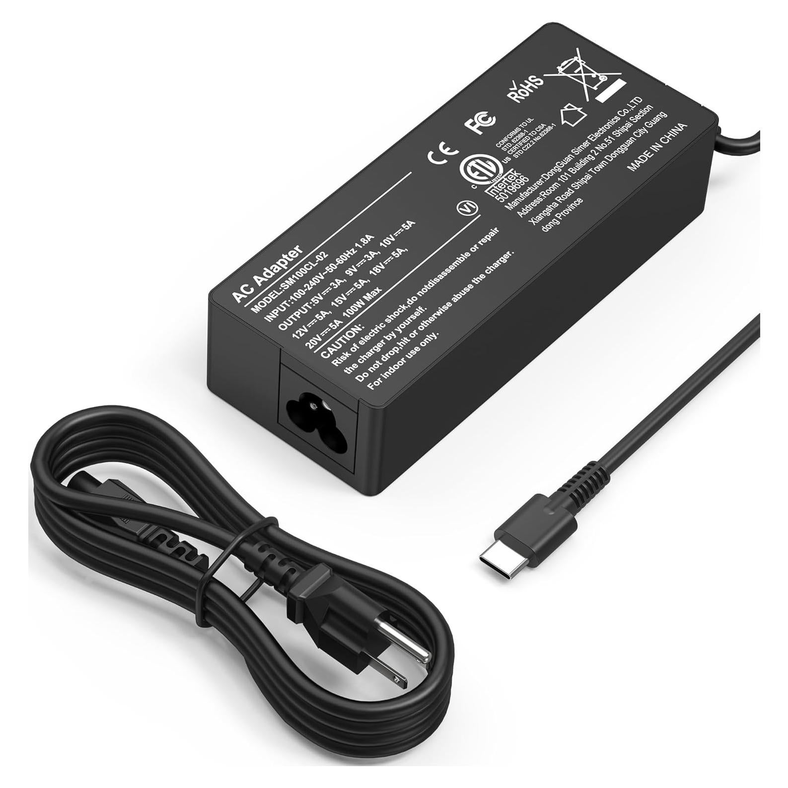 Cargador USB C 100W YTech para Laptop Lenovo MacBook HP