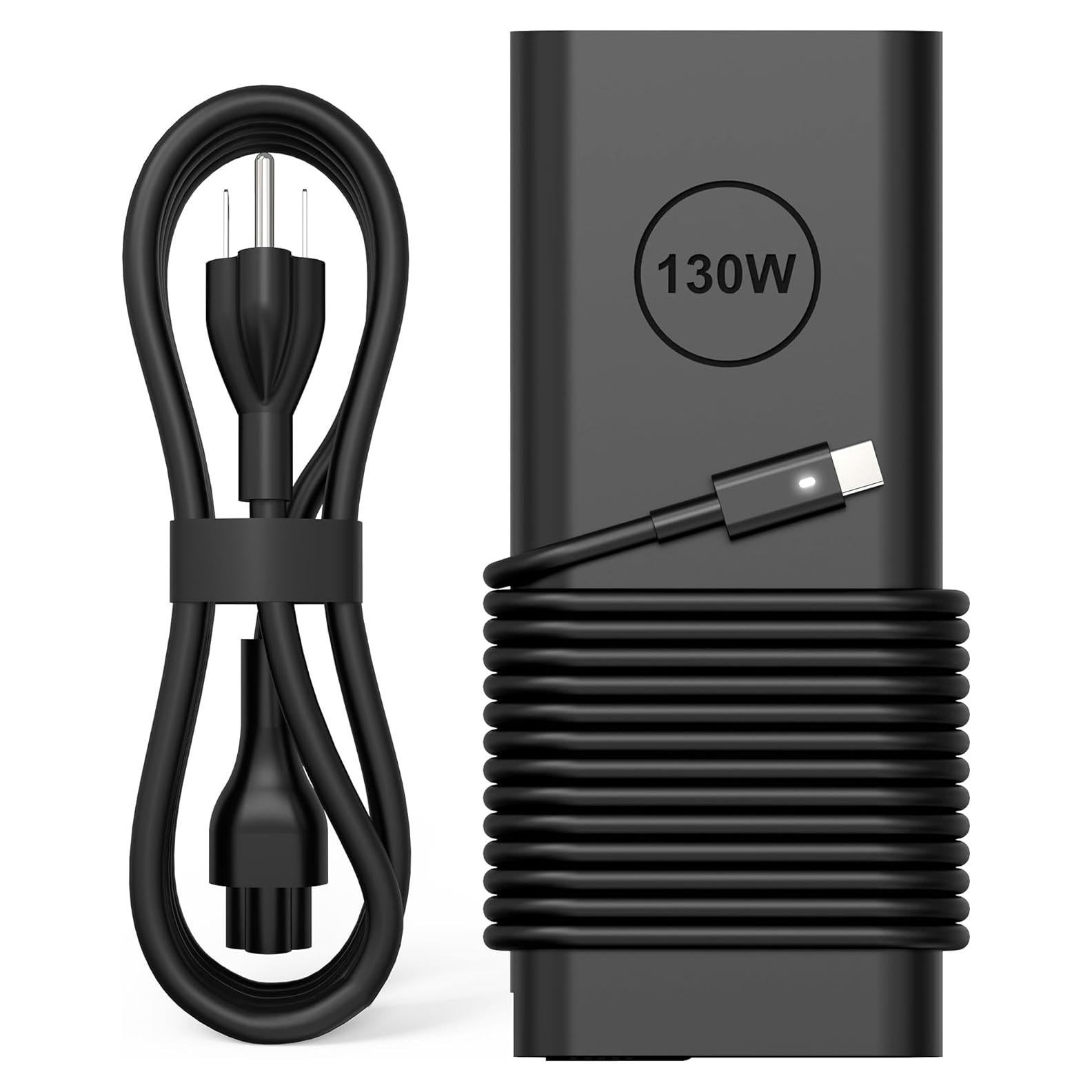 Cargador USB C 130W QIOUZW Compatible con Dell XPS y Latitude