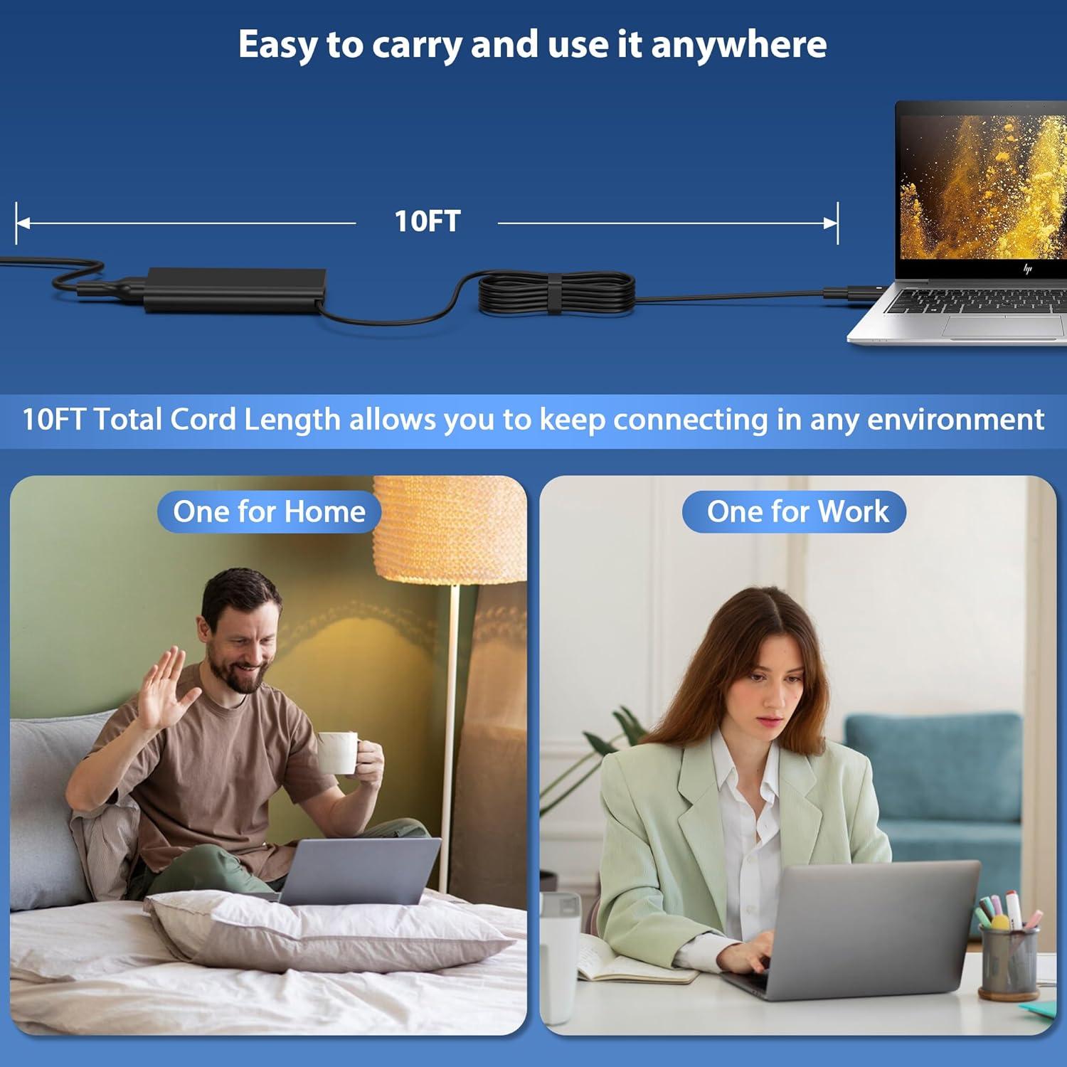 Cargador USB C 130W QIOUZW Compatible con Dell XPS y Latitude
