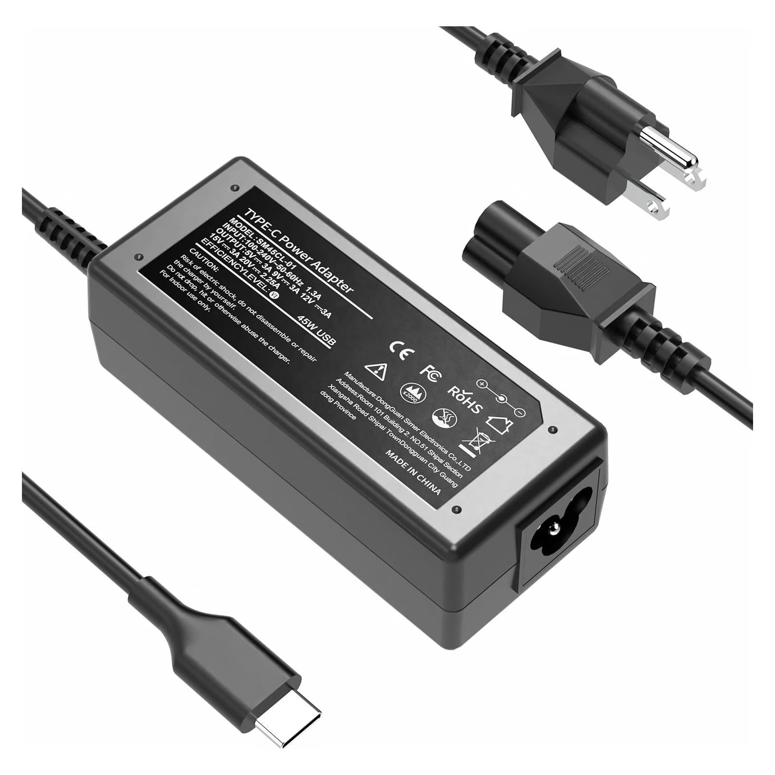 Cargador USB-C 45W Gnusmasph para Chromebook HP Lenovo Dell