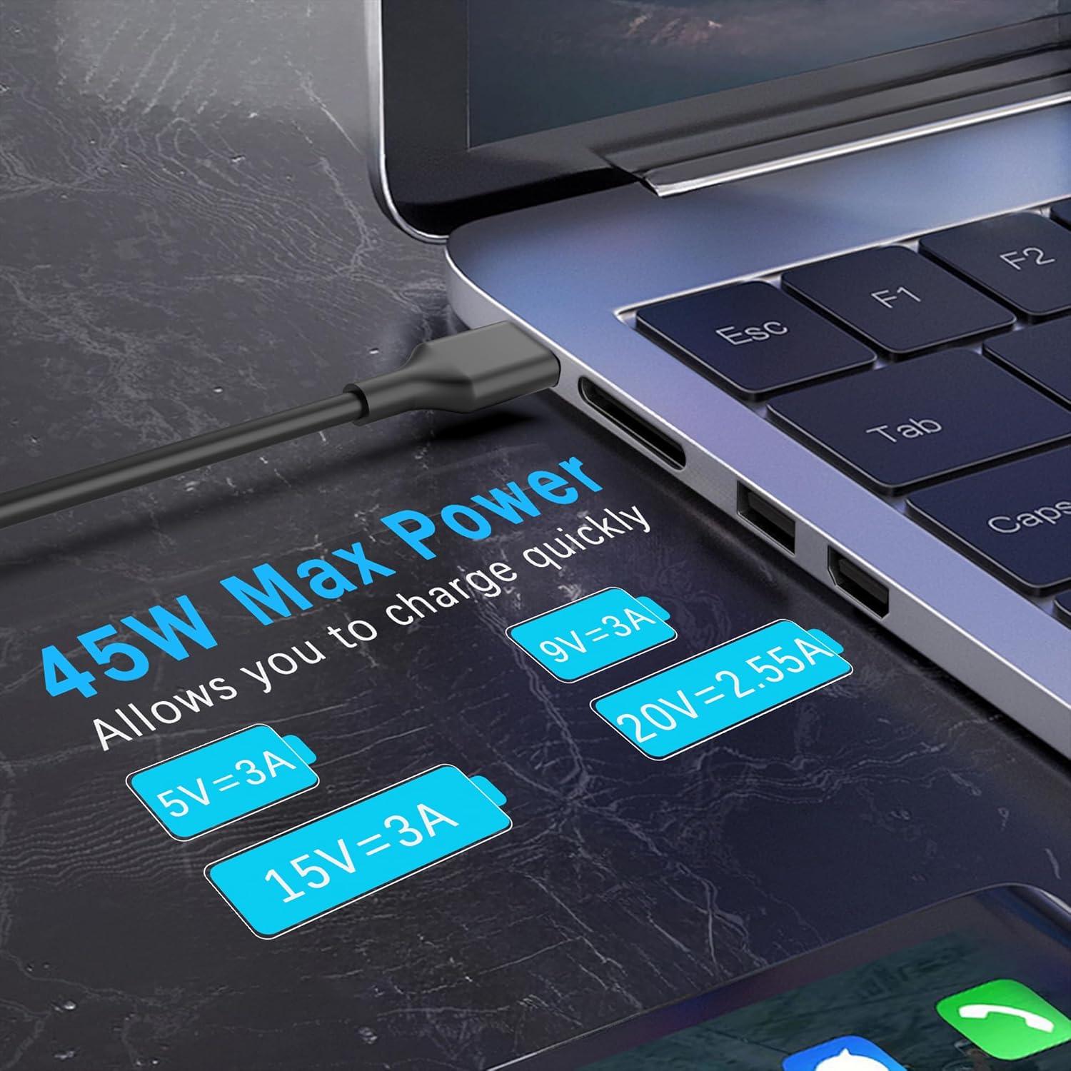 Cargador USB-C 45W Gnusmasph para Chromebook HP Lenovo Dell