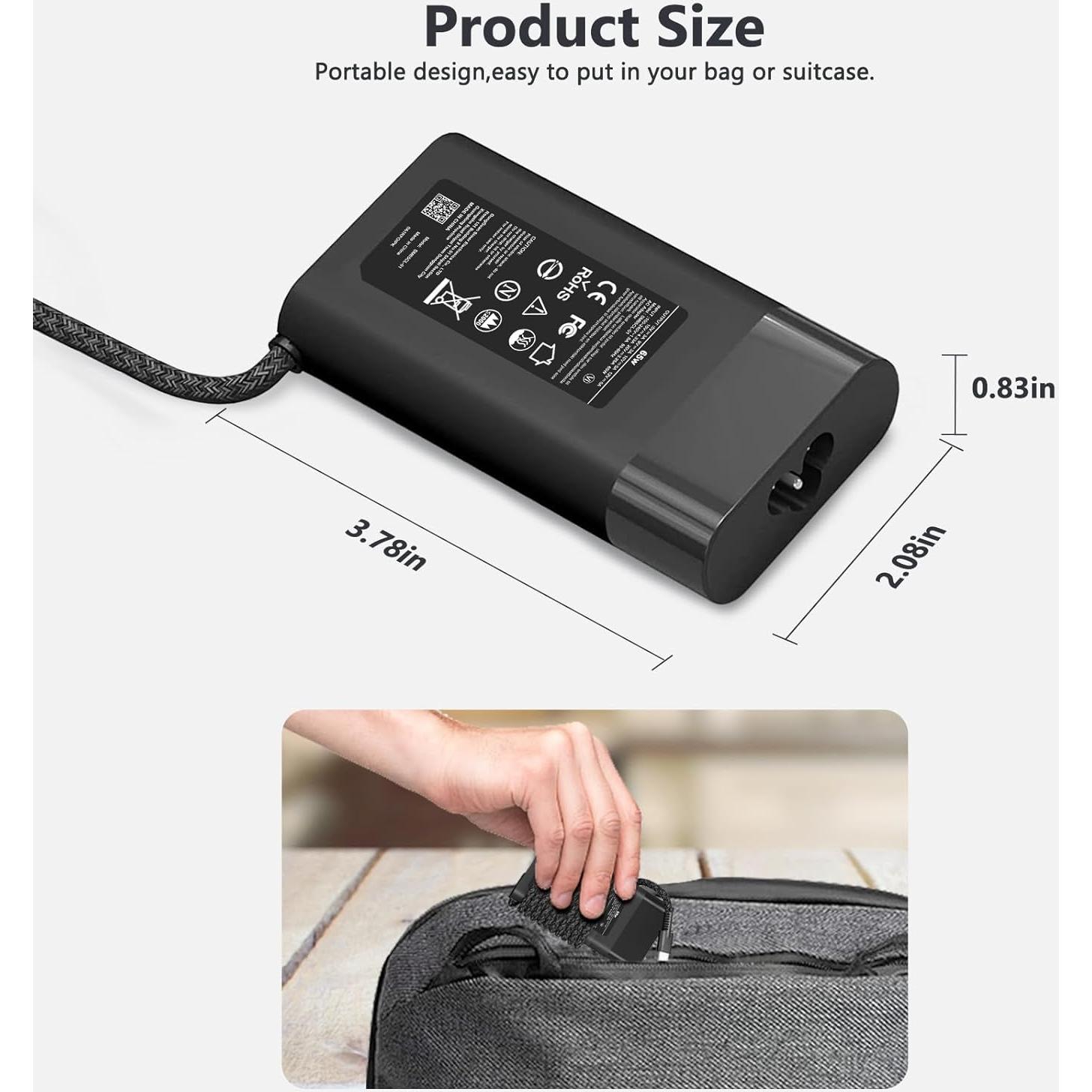 Cargador USB C 65W JEIBAO para HP Chromebook y EliteBook