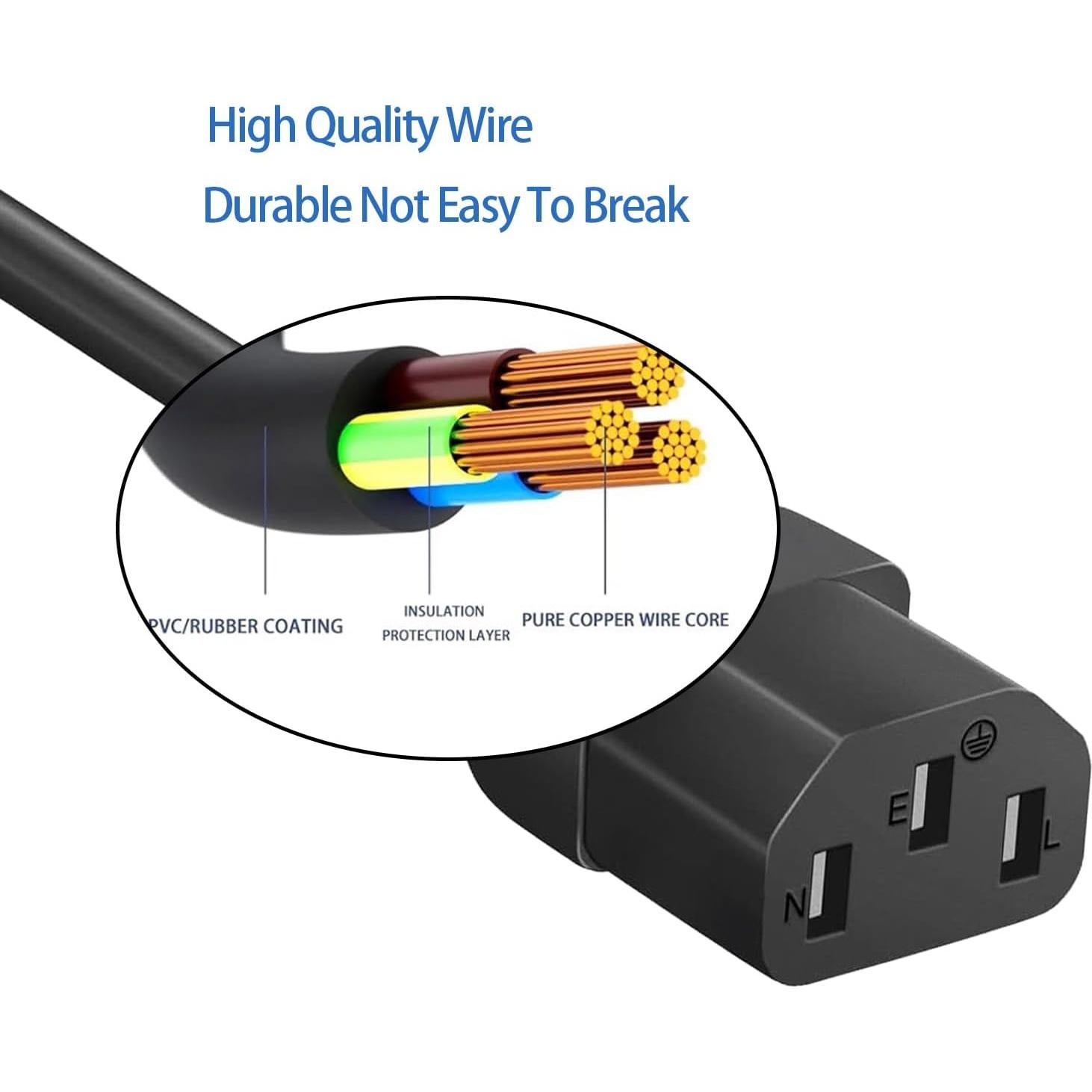 Cable de Alimentación AC 1.83m 18AWG para TV y Cintas de Correr