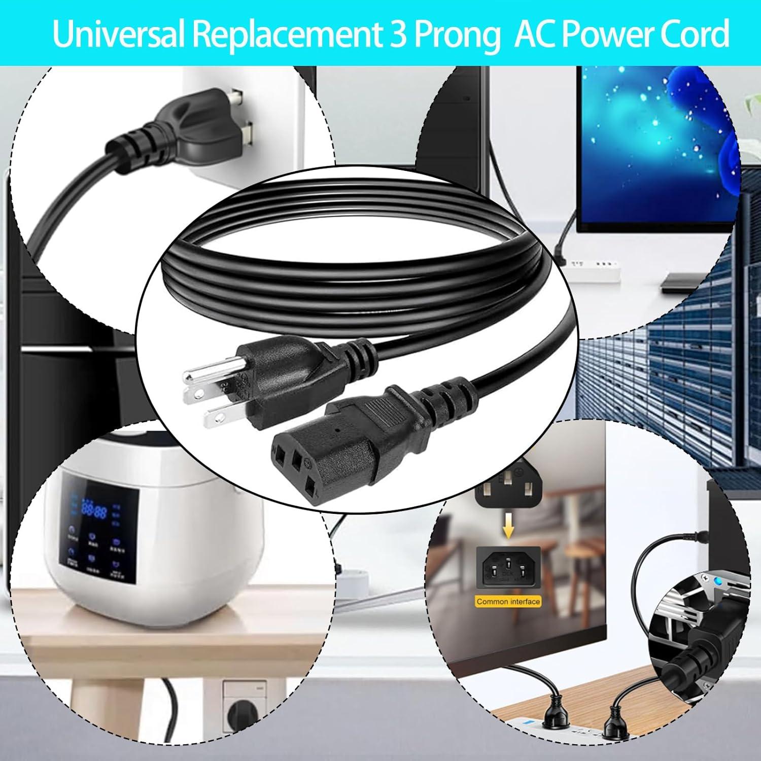 Cable de Alimentación AC 1.83m 18AWG para TV y Cintas de Correr