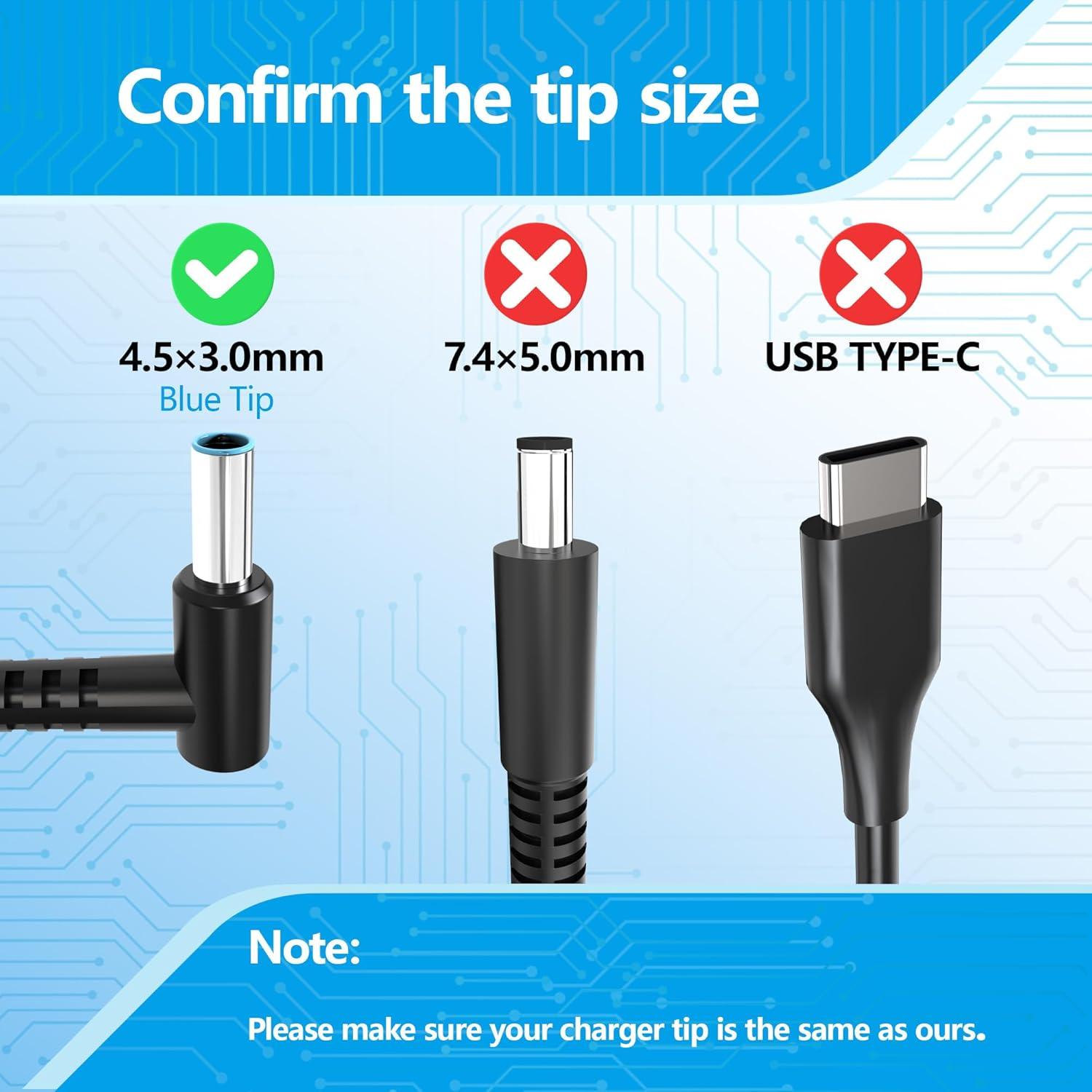 Cargador 45W HP Punta Azul 4.5mm Compatible Laptops