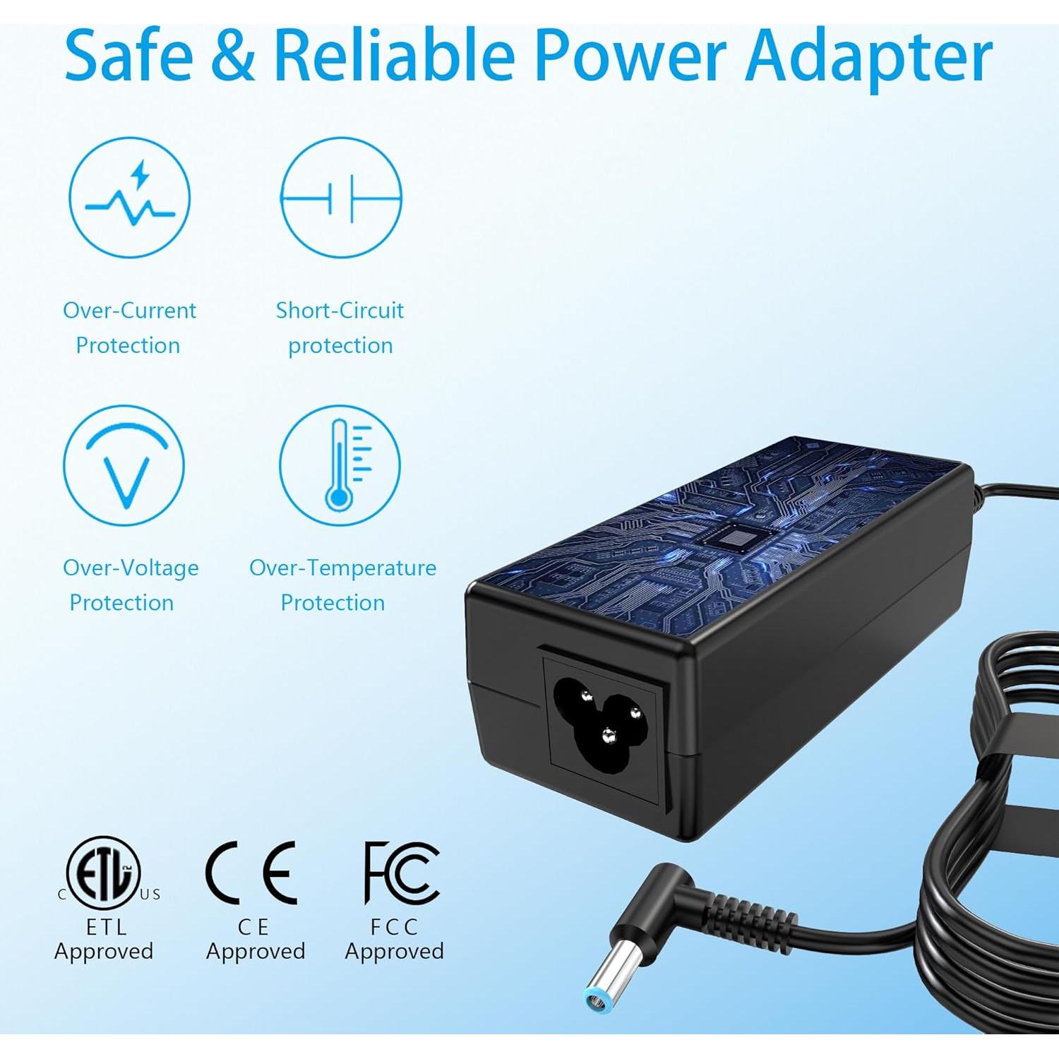 Cargador 45W HP Punta Azul 4.5mm Compatible Laptops