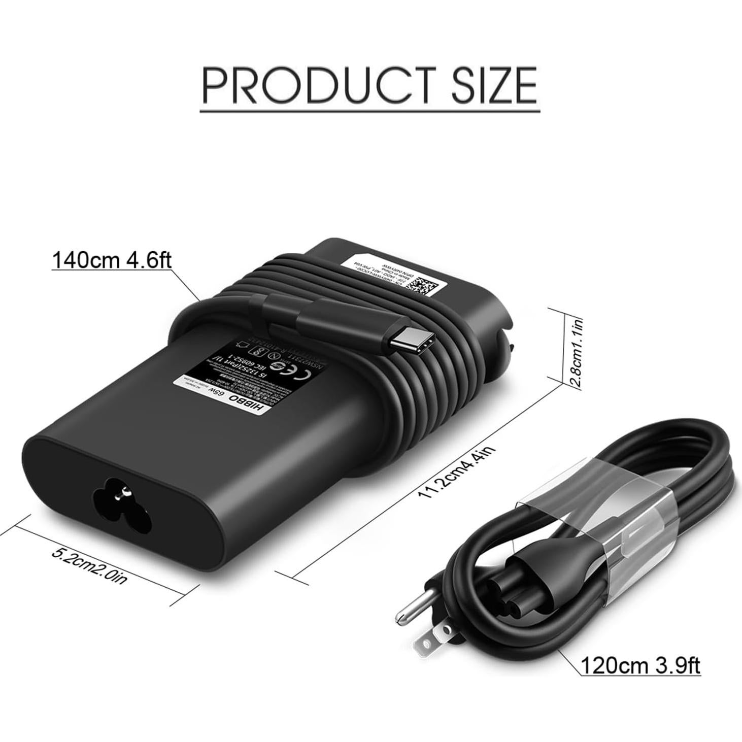 Cargador USB-C 65W HIBBO para Laptop HP y Dell