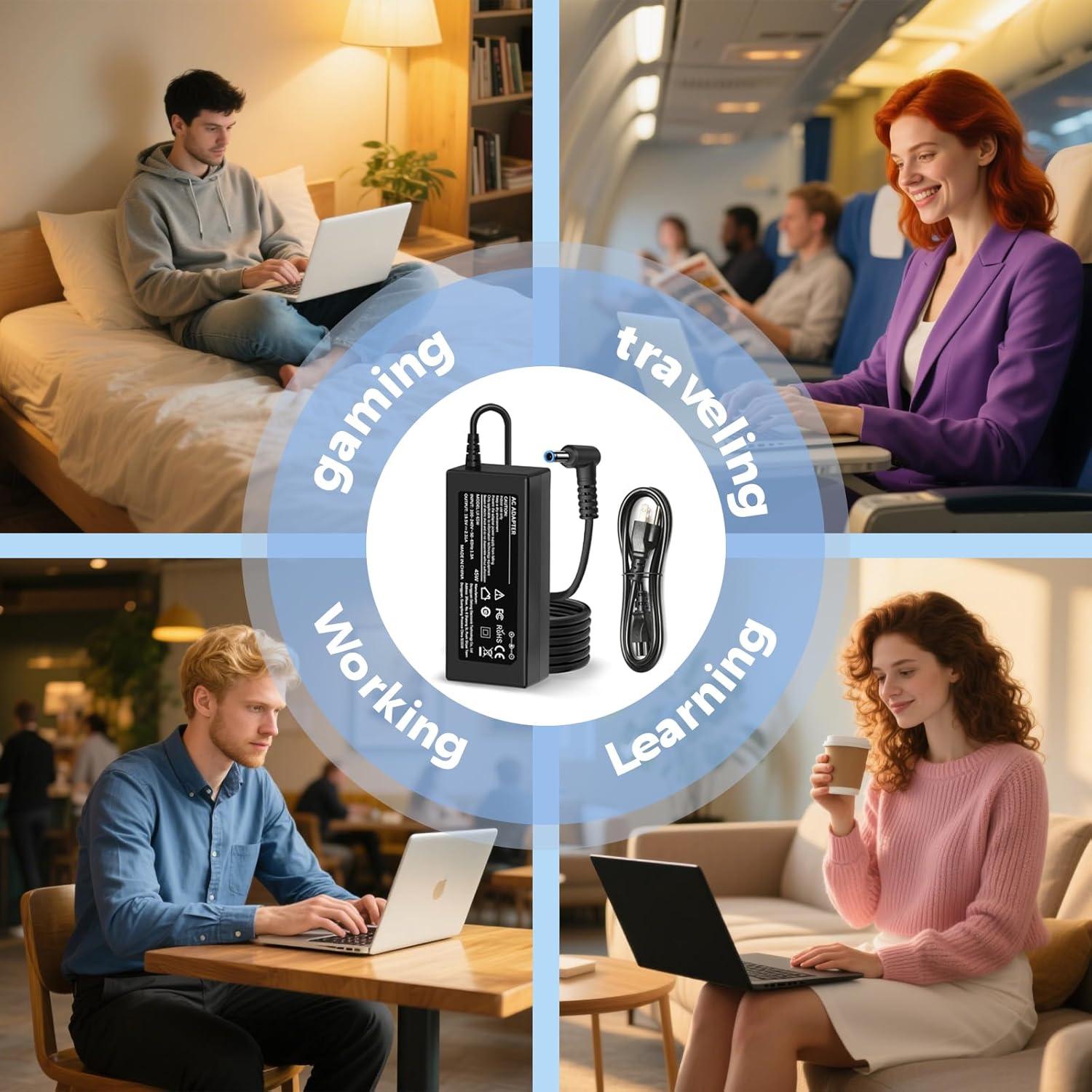 Cargador 45W HP para Laptop con Punta Azul 19.5V 2.31A