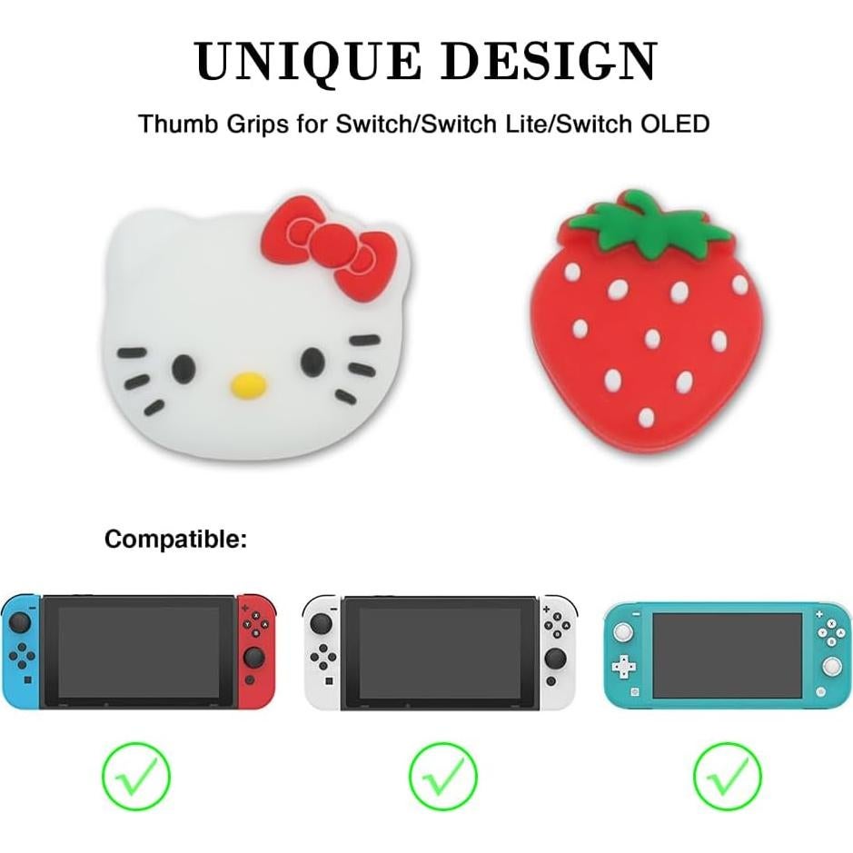 Tapas de Joystick PERFECTSIGHT Gato y Fresa para Switch