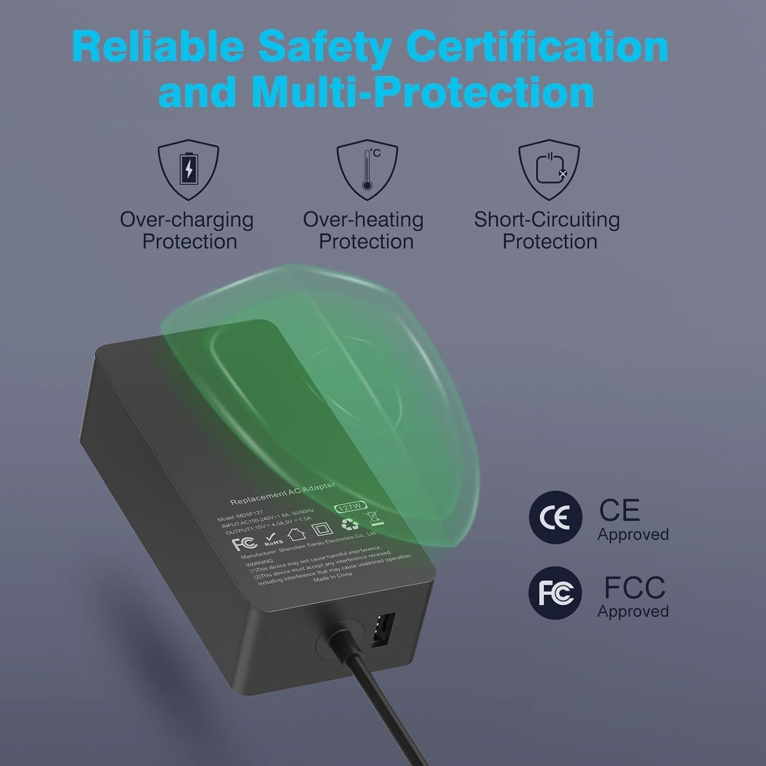 Cargador 127W MARSDOCK para Microsoft Surface Book 3/2/1