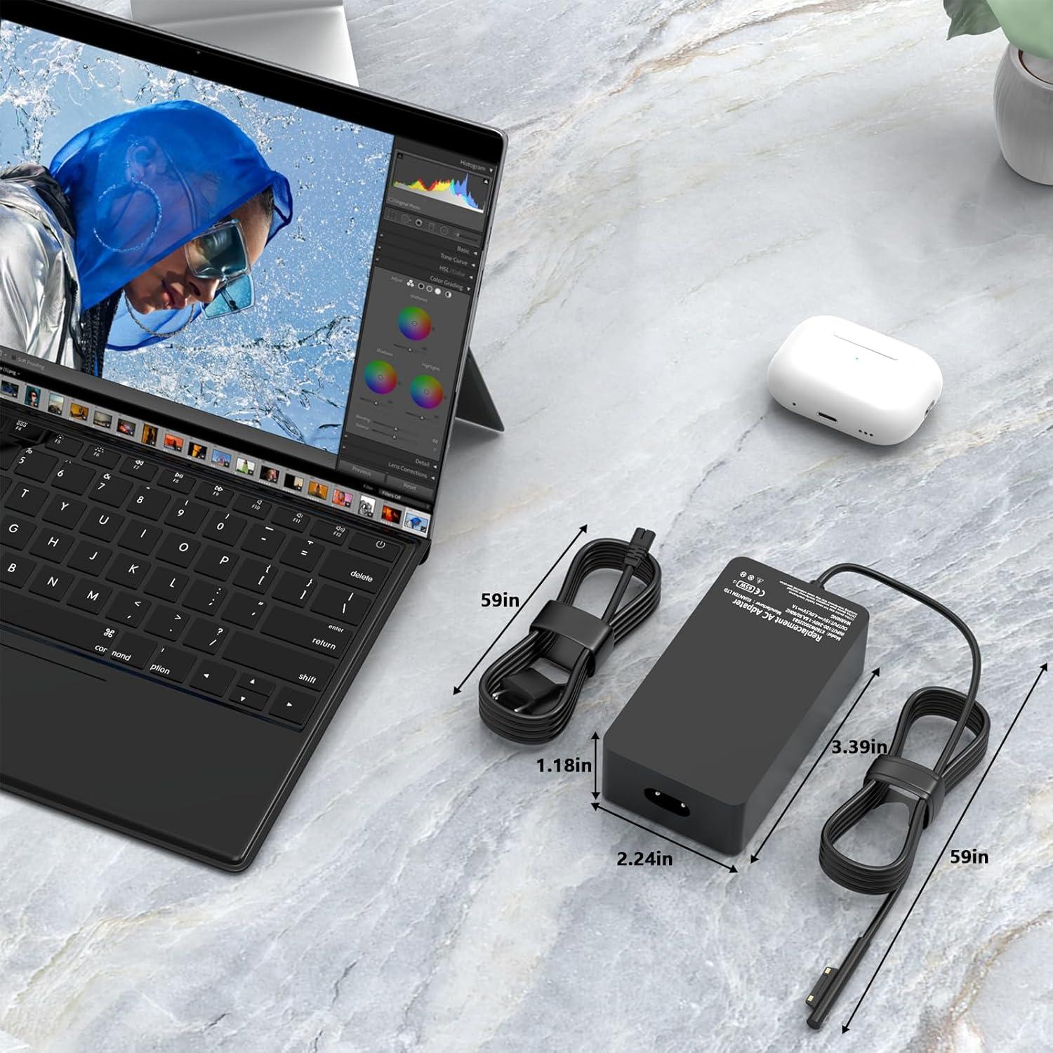 Cargador 65W GKLSPL para Microsoft Surface Pro y Laptop