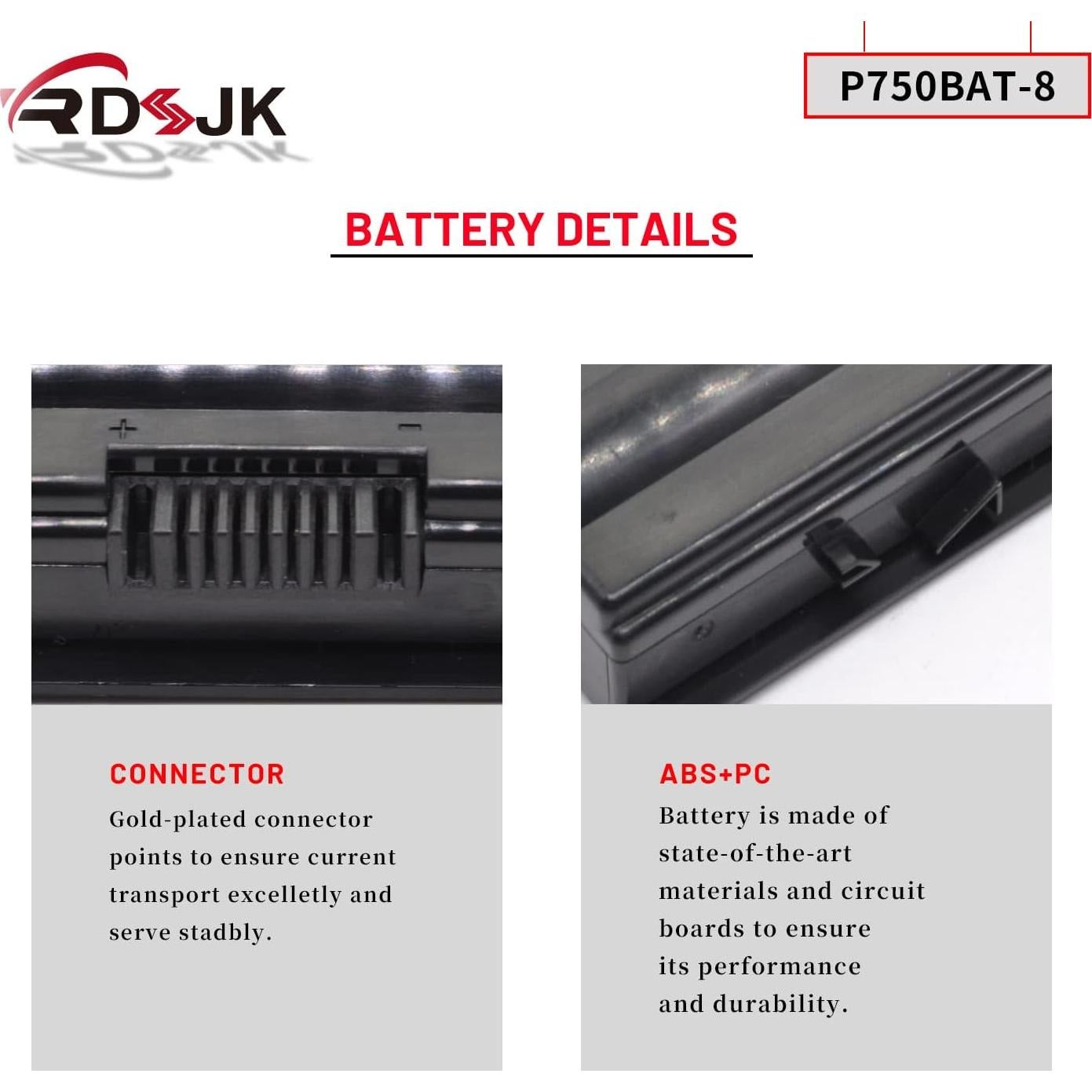 Batería Li-ion 14.8V 82Wh RDSJ P750BAT-8 para Clevo/Sager