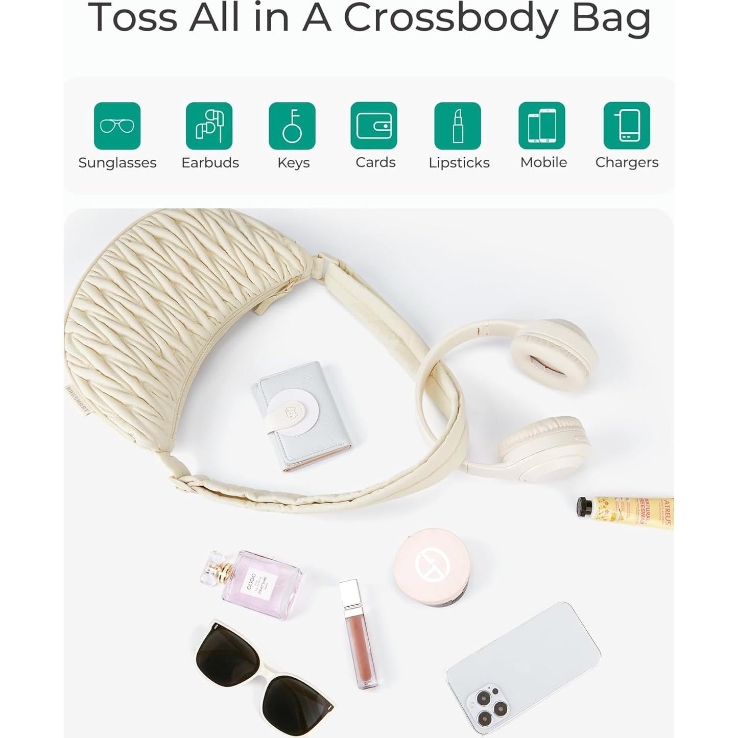 Bolsos Cruzados BAGSMART Acolchados para Mujeres - Mediano