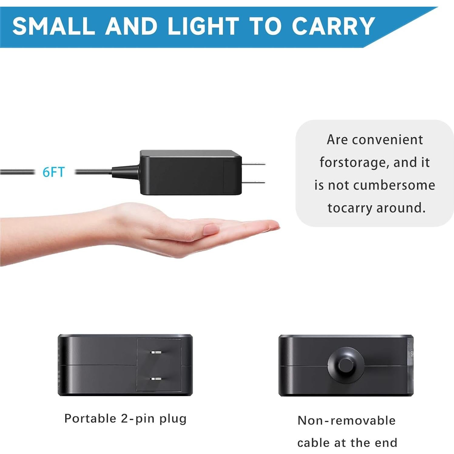 Cargador USB-C 65W VRAVEK para Asus ZenBook y Chromebook
