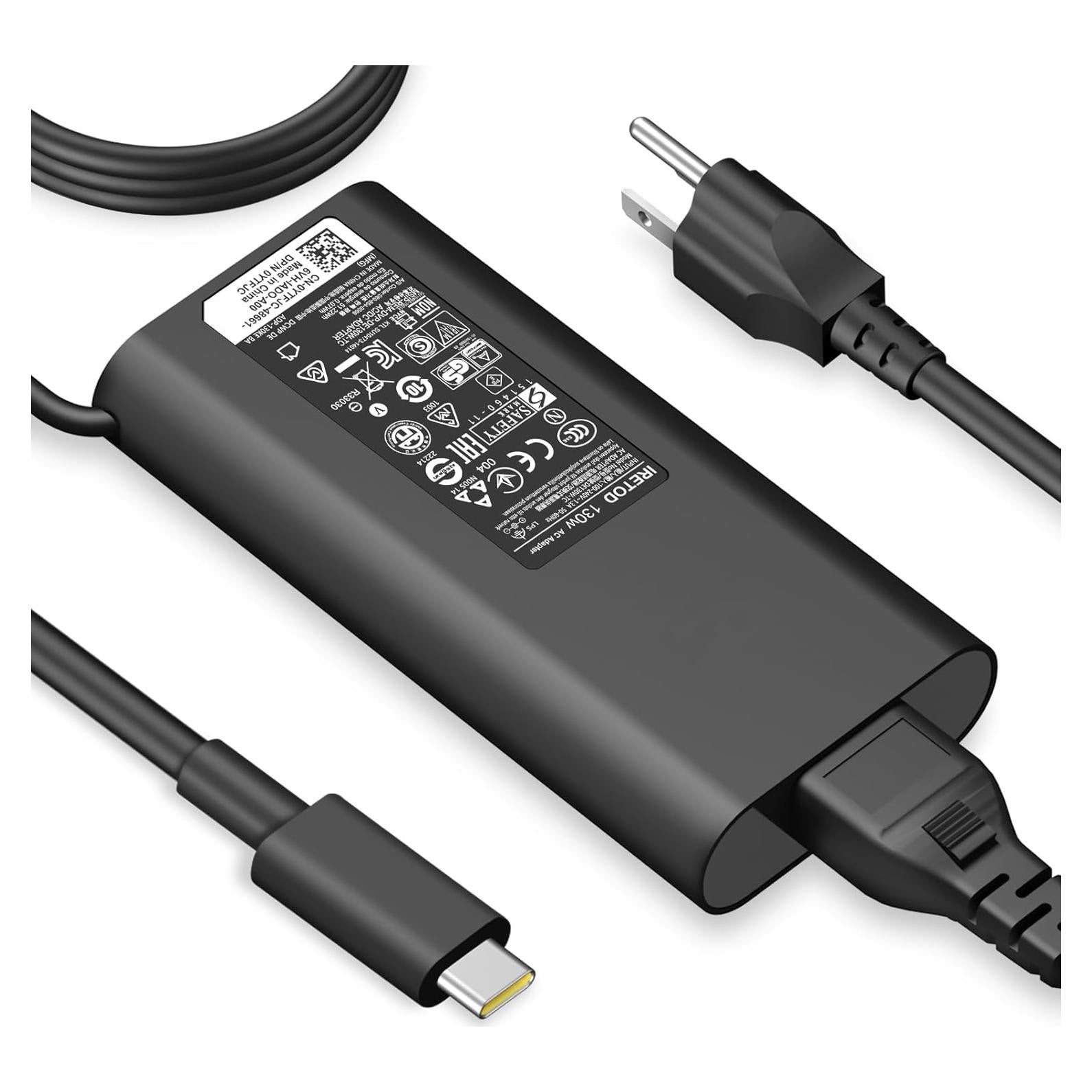 Cargador USB C 130W IRETOD para Laptop Dell XPS Latitude